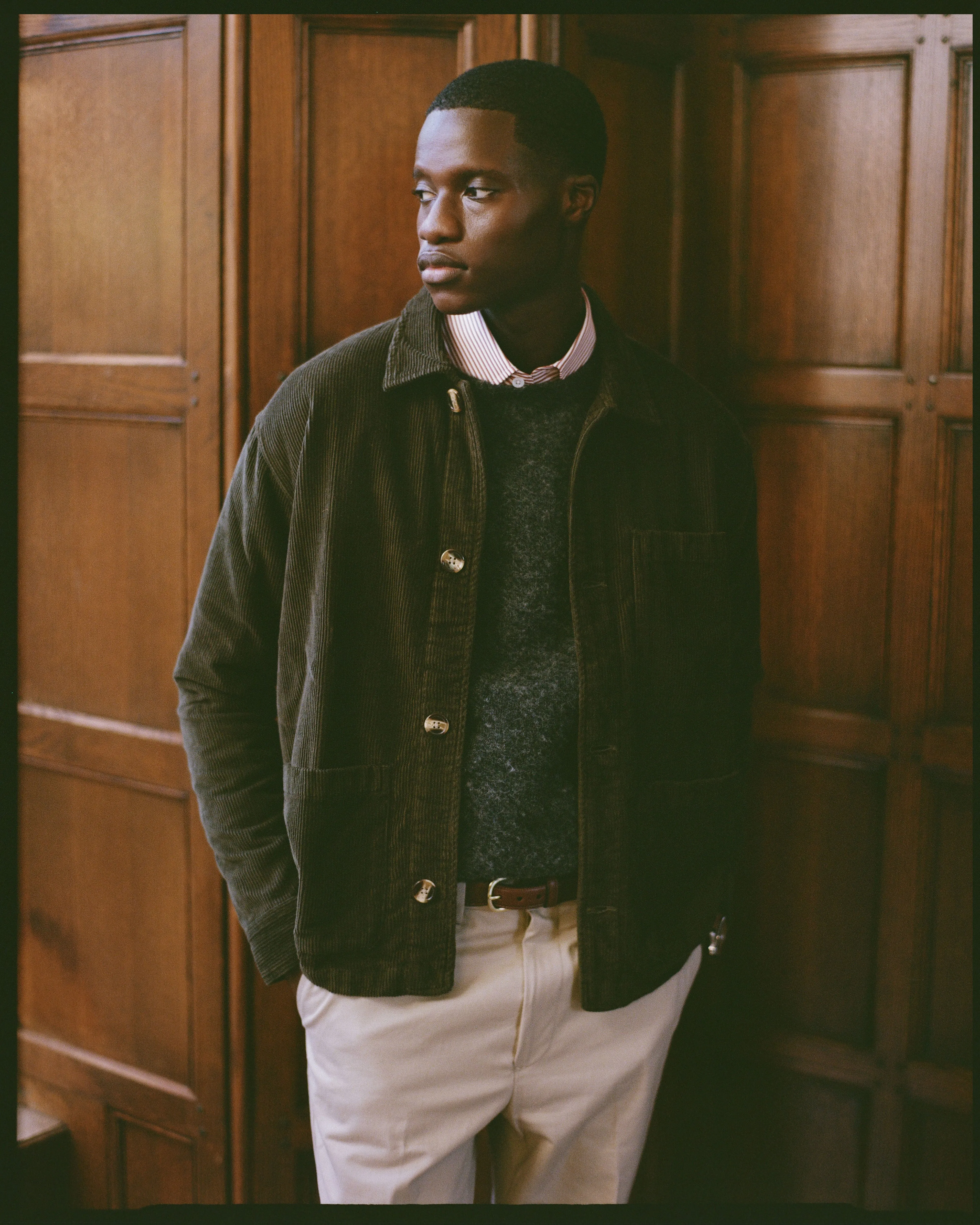 Olive Corduroy Chore Coat - Trim Fit sold by J. Press product image thumbnail 3