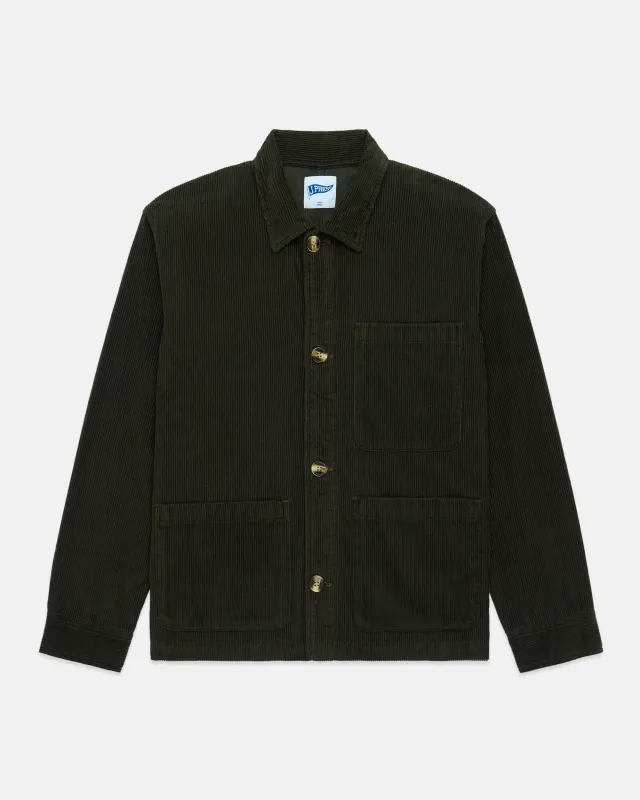 Olive Corduroy Chore Coat - Trim Fit sold by J. Press
