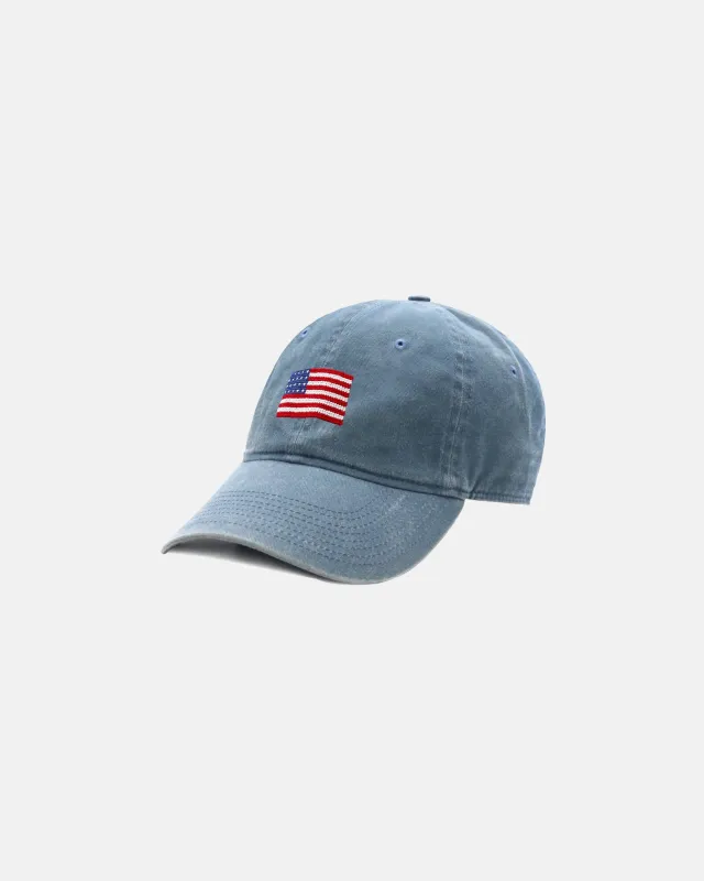 US Flag Steel Blue Needlepoint Hat sold by J. Press