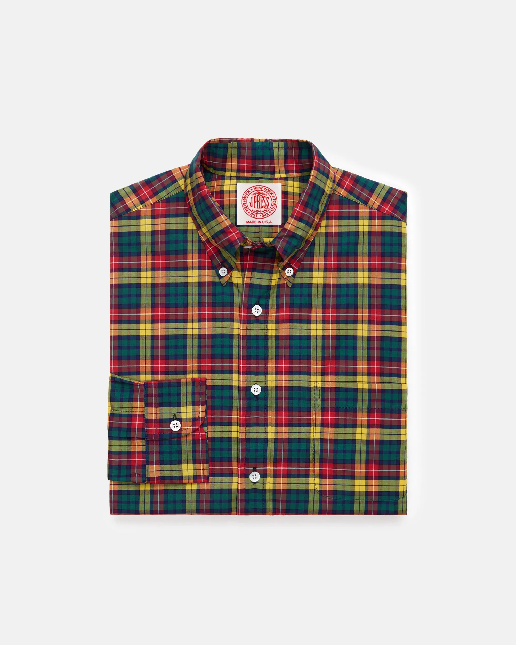 Made-in-USA Buchanan Tartan Broadcloth Sport Shirt - Classic Fit sold by J. Press