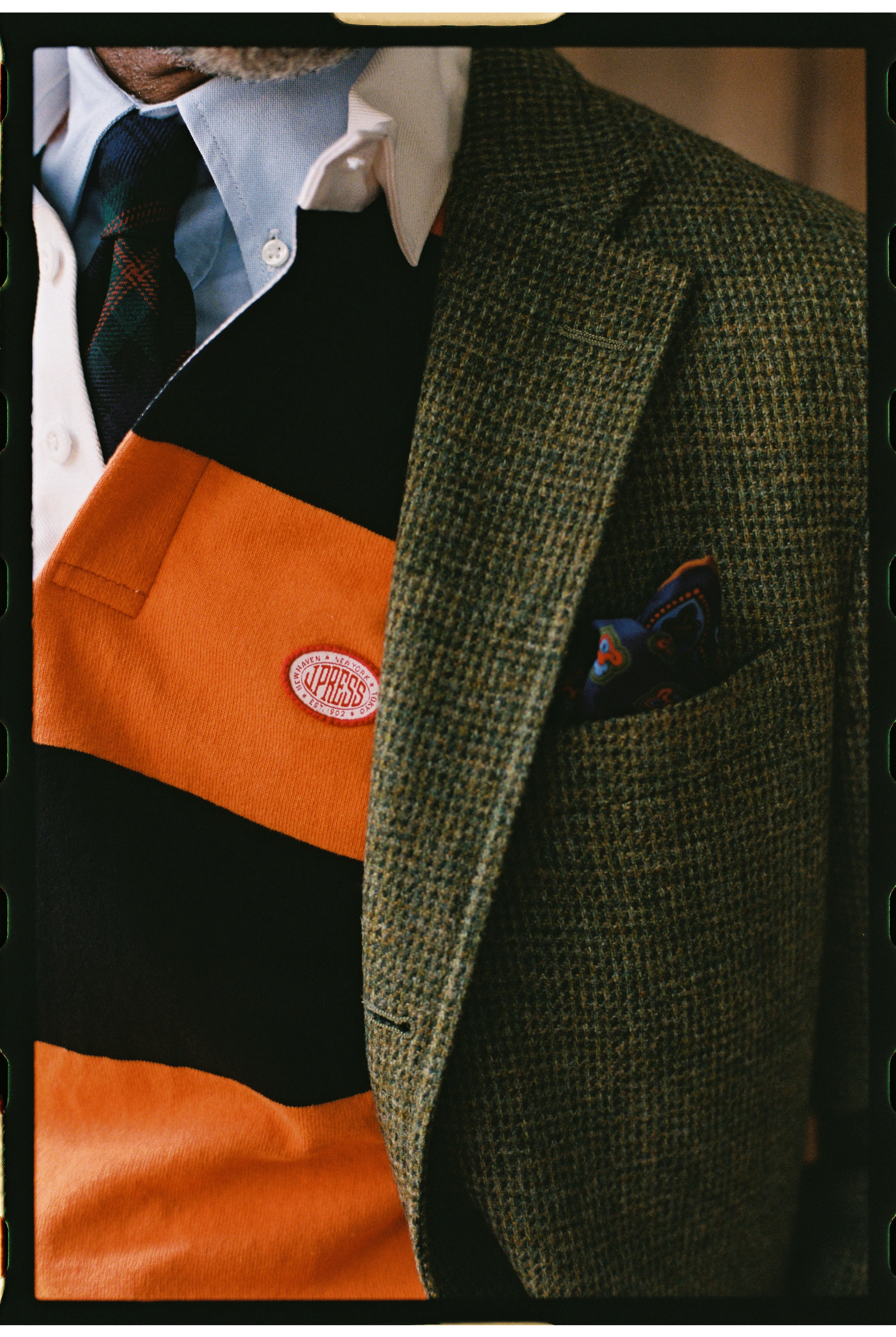 Made-in-USA Olive Tic Weave Cheviot Tweed Sport Coat sold by J. Press product image thumbnail 3