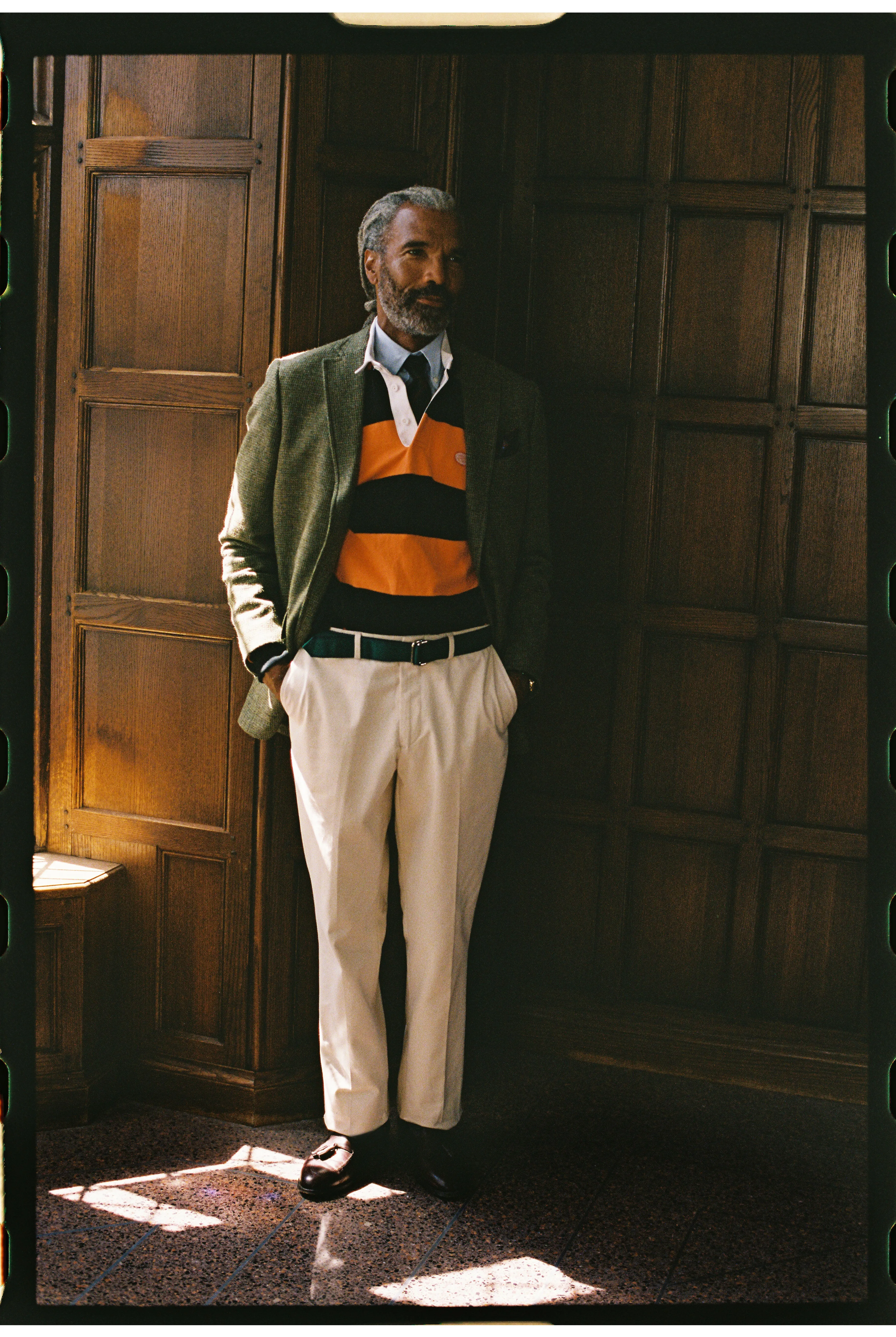 Made-in-USA Olive Tic Weave Cheviot Tweed Sport Coat sold by J. Press