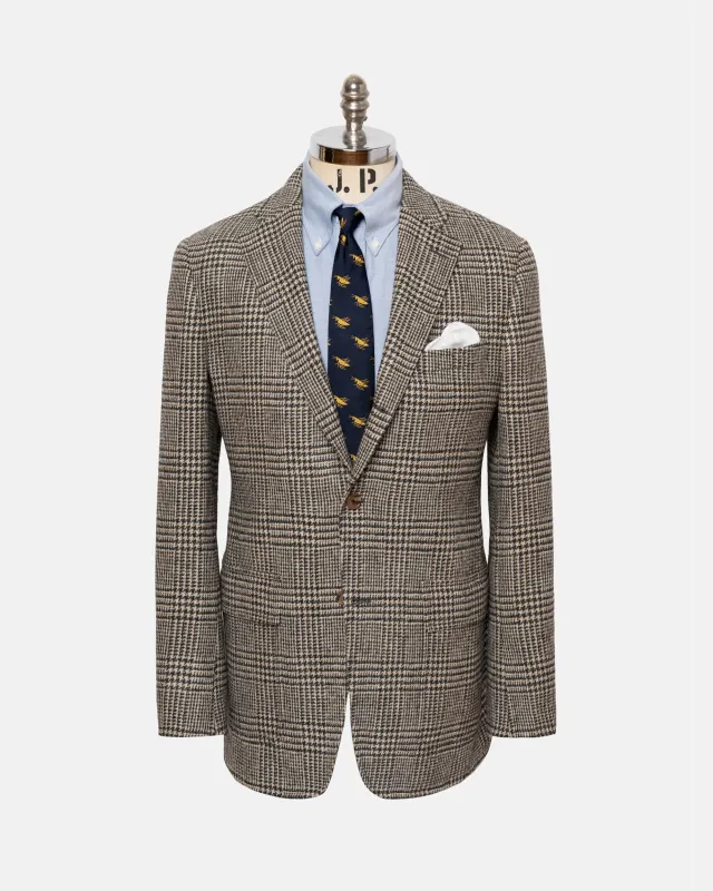 Made-in-USA Black & Cream Plaid Cheviot Tweed Sport Coat sold by J. Press