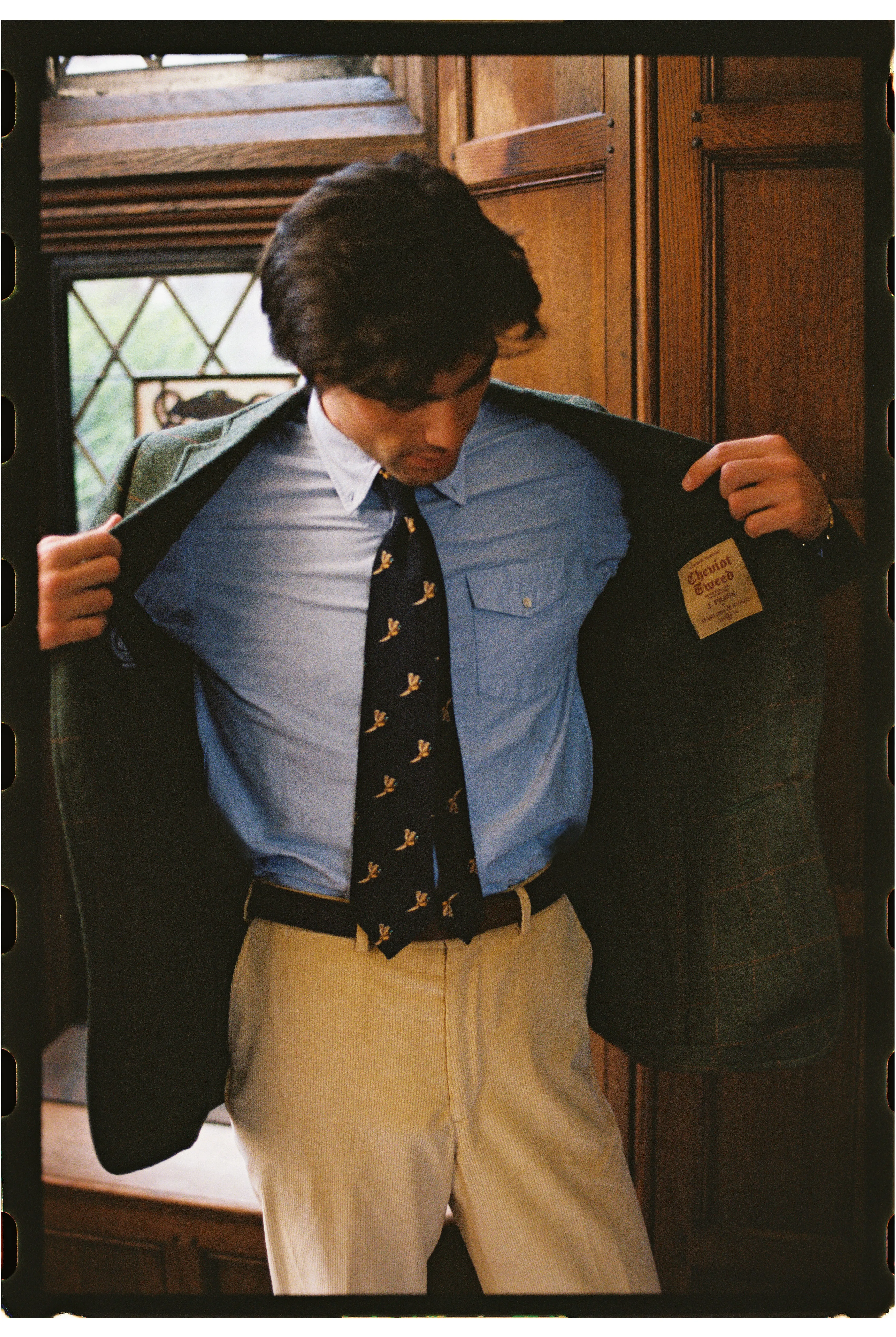 Made-in-USA Olive Windowpane Cheviot Tweed Sport Coat sold by J. Press product image thumbnail 3