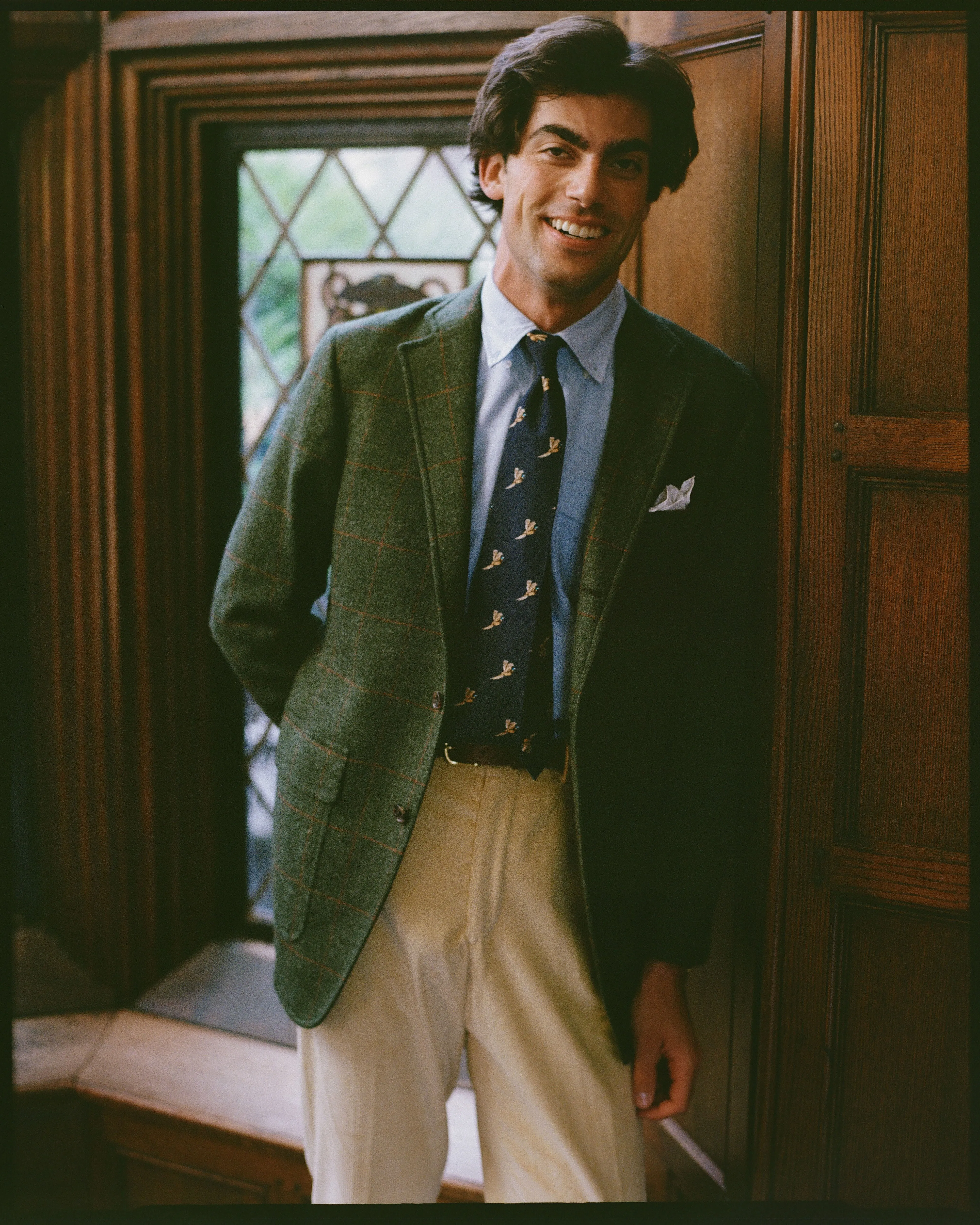 Made-in-USA Olive Windowpane Cheviot Tweed Sport Coat sold by J. Press product image thumbnail 2