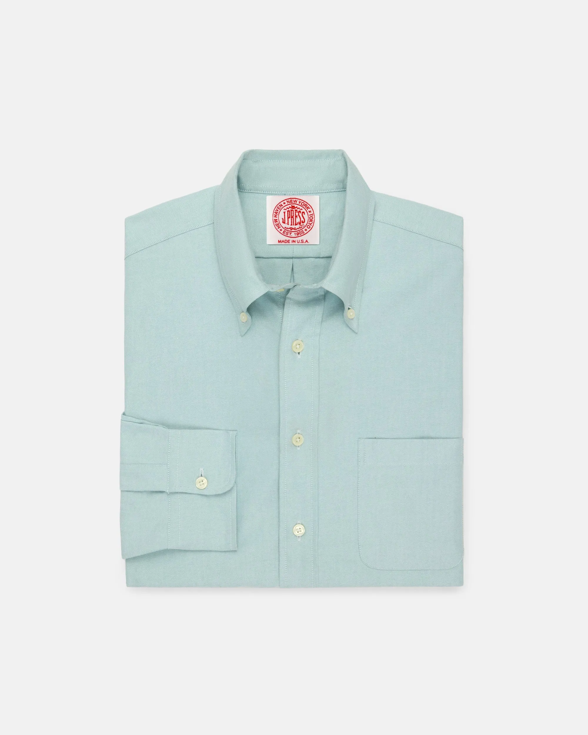 Made-in-USA Green Oxford Cloth Button Down Shirt - Classic Fit sold by J. Press
