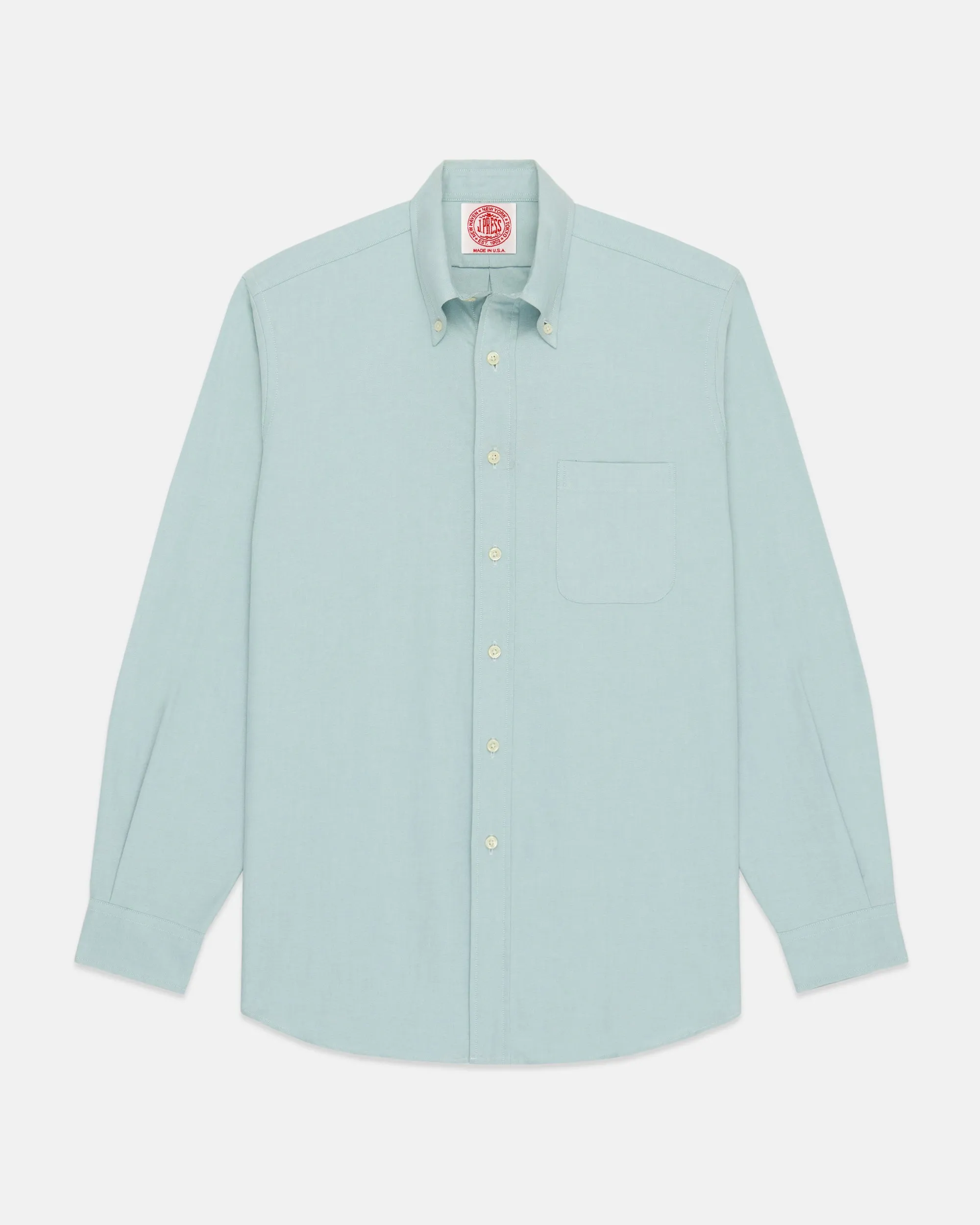 Made-in-USA Green Oxford Cloth Button Down Shirt - Classic Fit sold by J. Press product image thumbnail 2