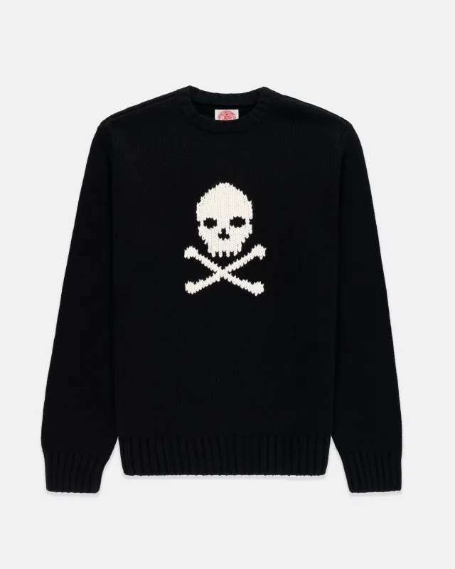 Skull & Bones Intarsia Knit Cotton Sweater made by J. Press