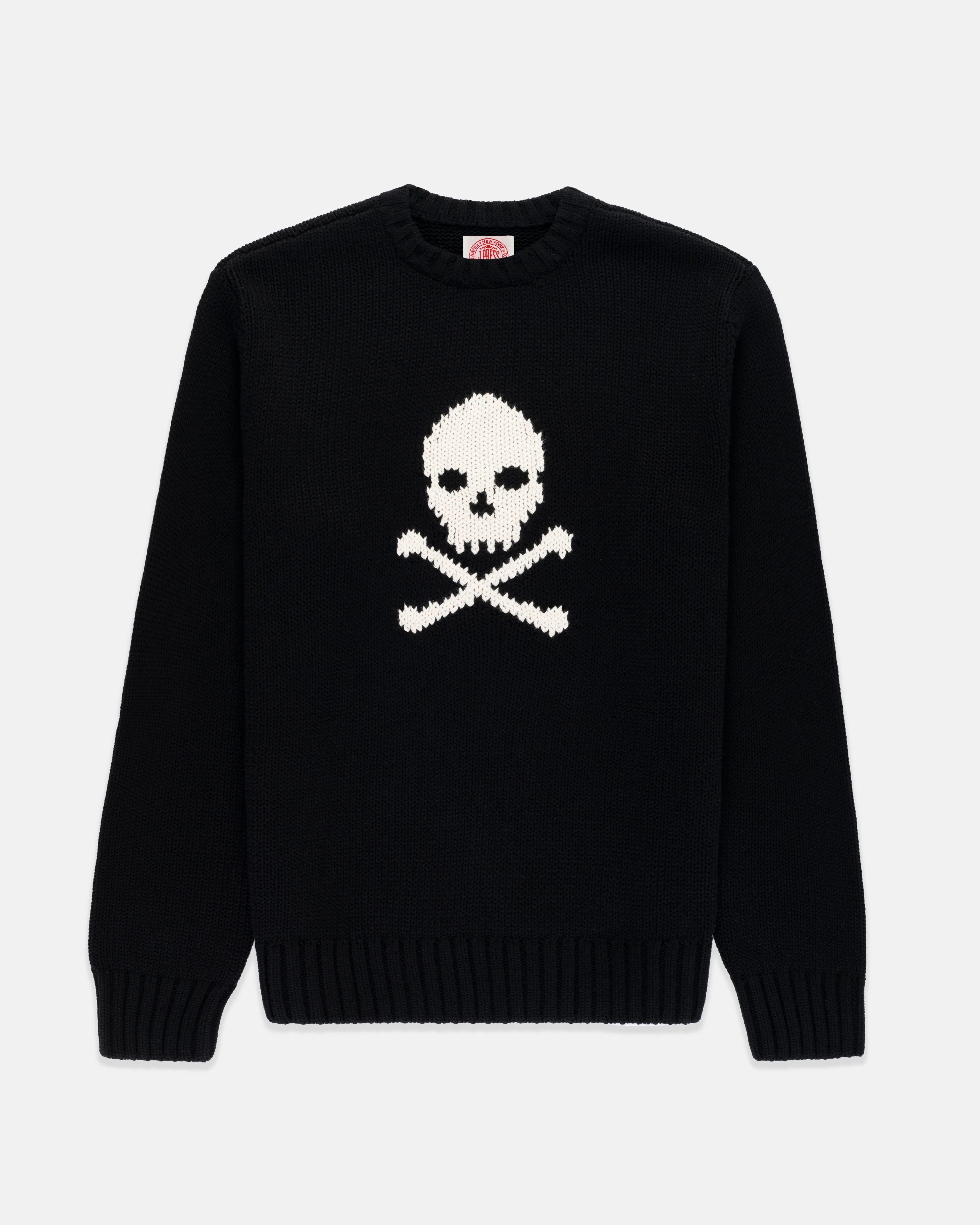 Skull & Bones Intarsia Knit Cotton Sweater sold by J. Press