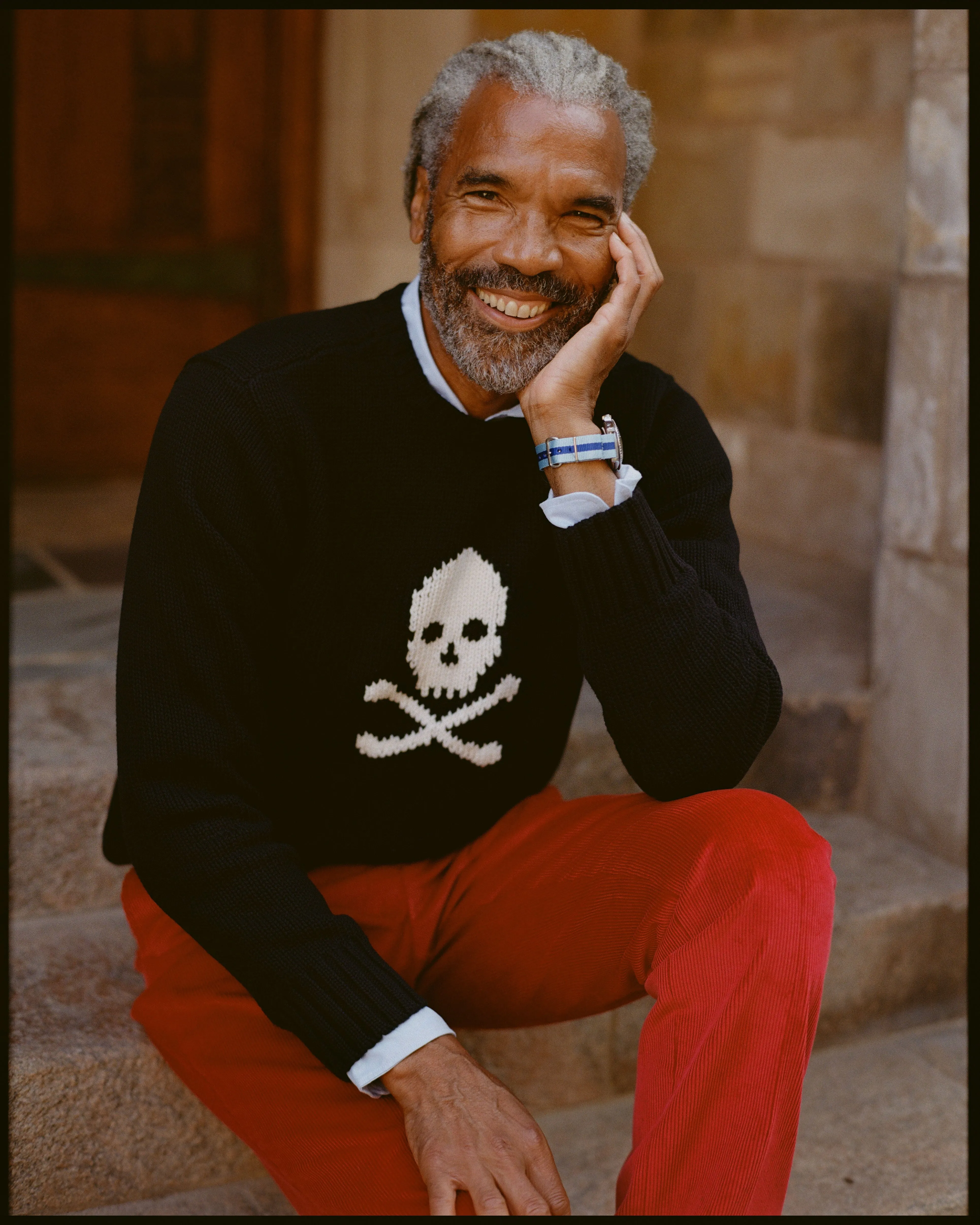 Skull & Bones Intarsia Knit Cotton Sweater sold by J. Press product image thumbnail 5