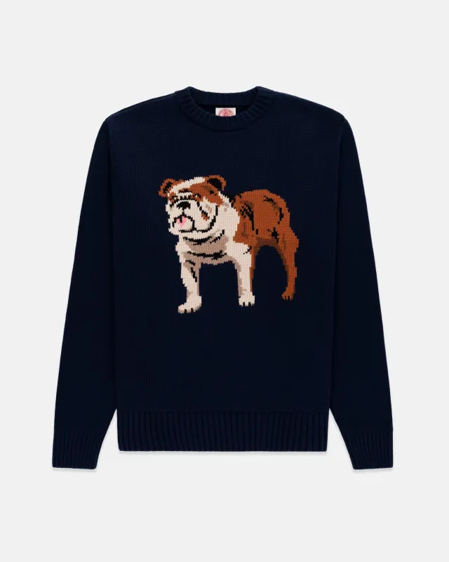 Bulldog Intarsia Knit Cotton Sweater sold by J. Press