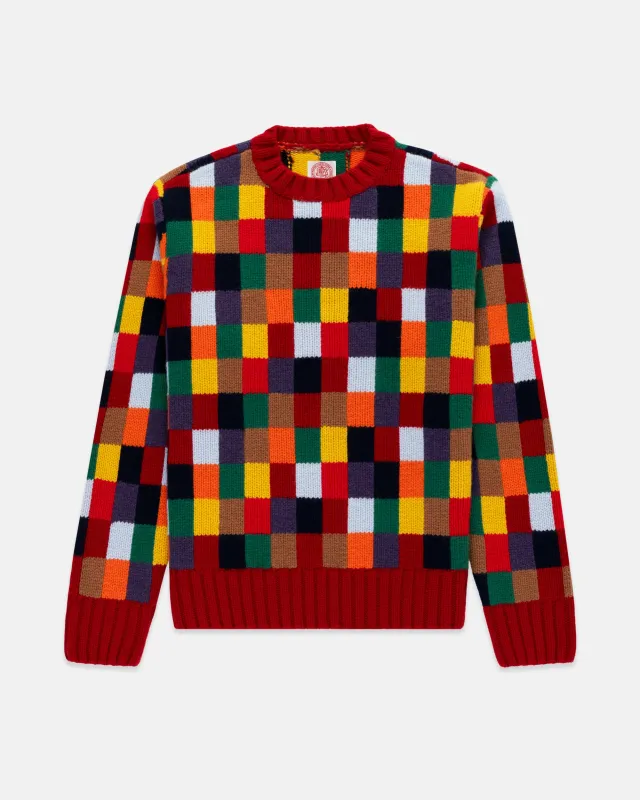 Patchwork Wool Sweater made by J. Press