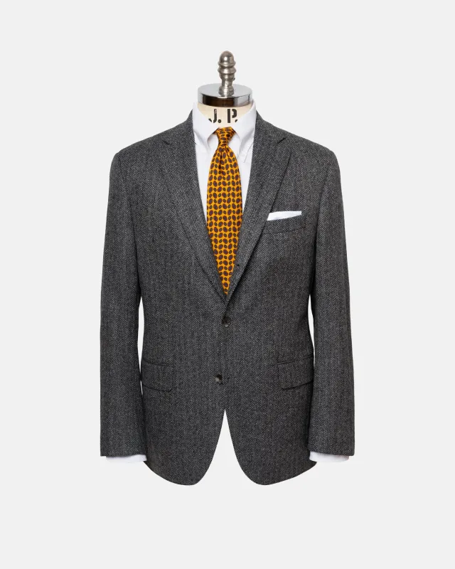 Made-in-Canada Grey Herringbone Wool/Cashmere Sport Coat sold by J. Press