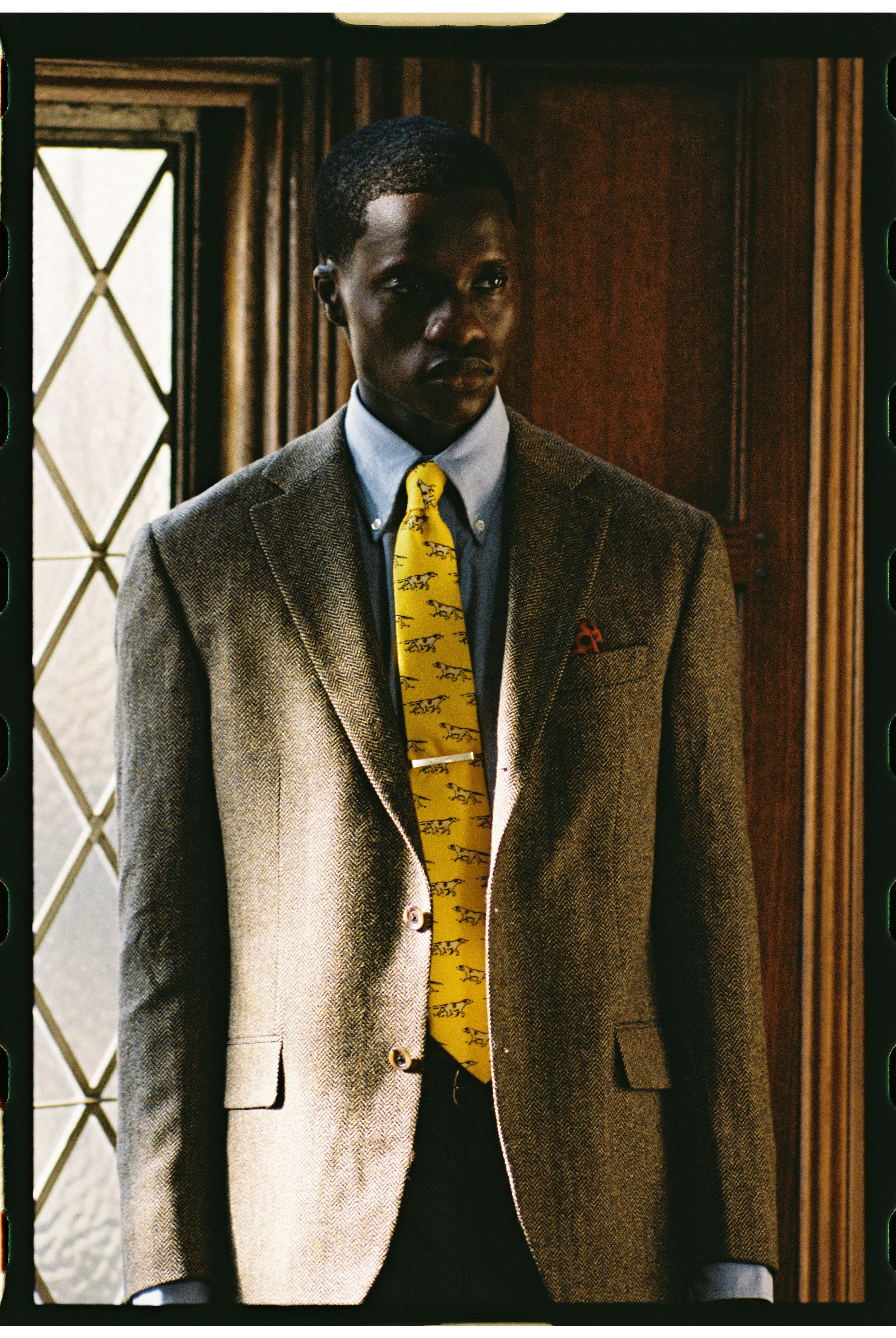 Made-in-Canada Tan Herringbone Wool/Cashmere Sport Coat sold by J. Press product image thumbnail 2