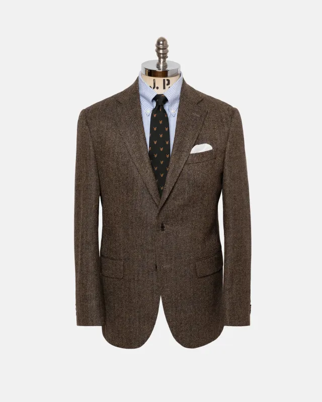 Made-in-Canada Tan Herringbone Wool/Cashmere Sport Coat sold by J. Press