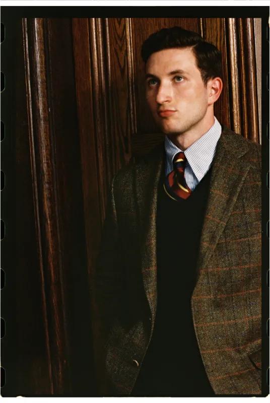 Made-in-Canada Olive Herringbone Wool/Cashmere Sport Coat sold by J. Press