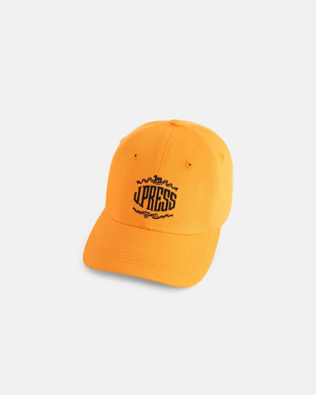 Made-in-USA Orange J. Press Embroidered Logo Dad Hat made by J. Press