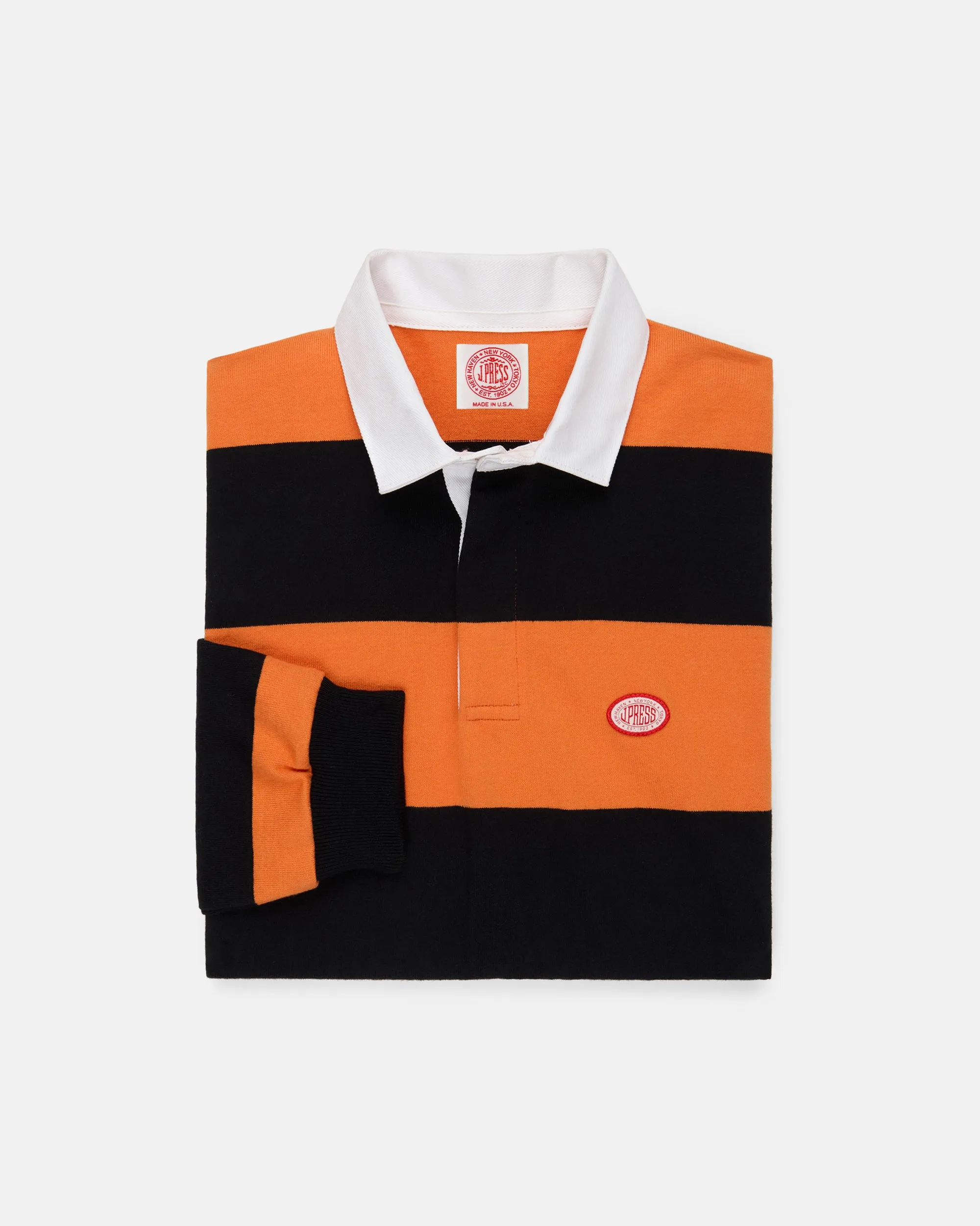 Made-in-USA Orange Guard Stripe J. Press Seal Cotton Rugby sold by J. Press product image thumbnail 2