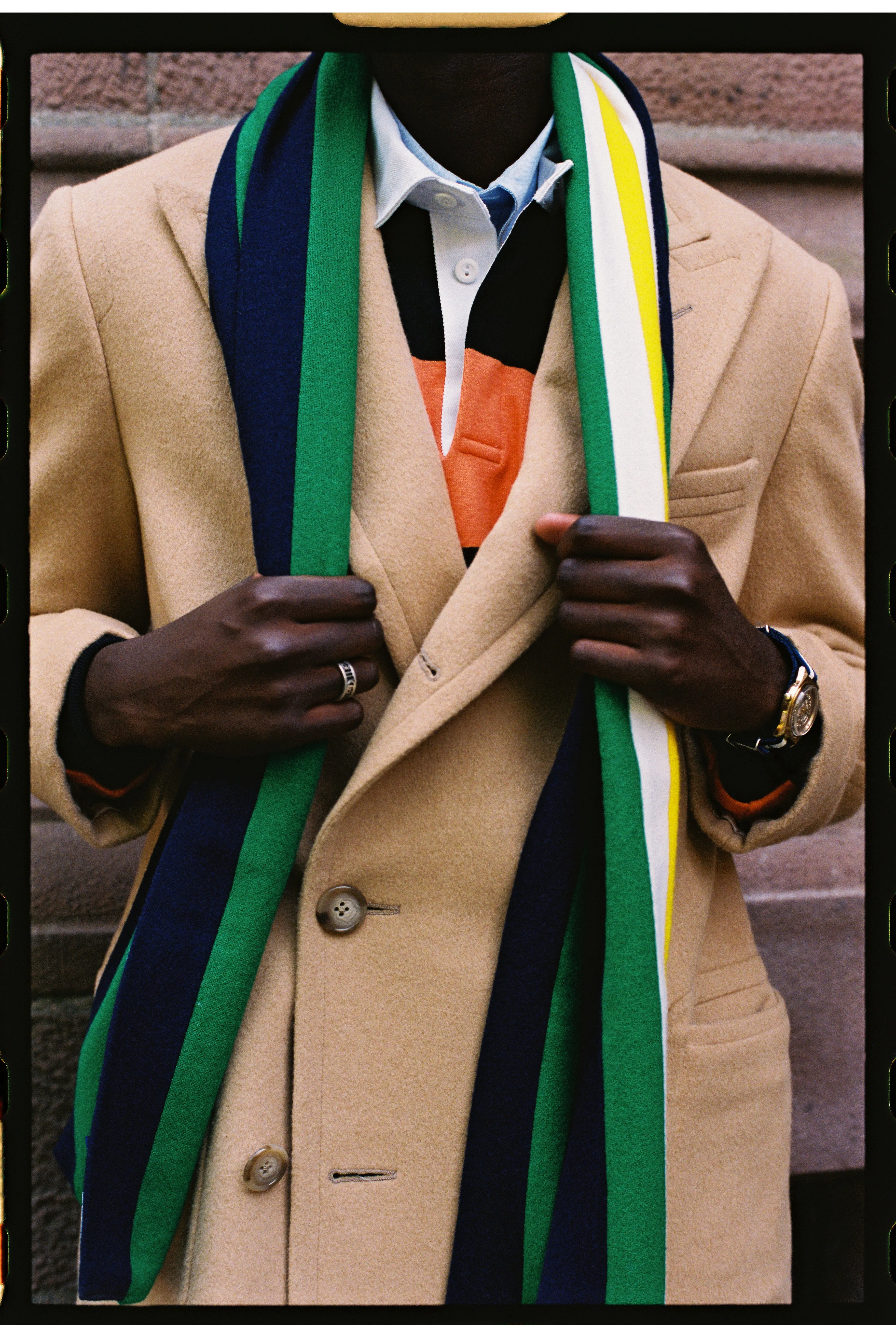 Made-in-USA Orange Guard Stripe J. Press Seal Cotton Rugby sold by J. Press product image thumbnail 5