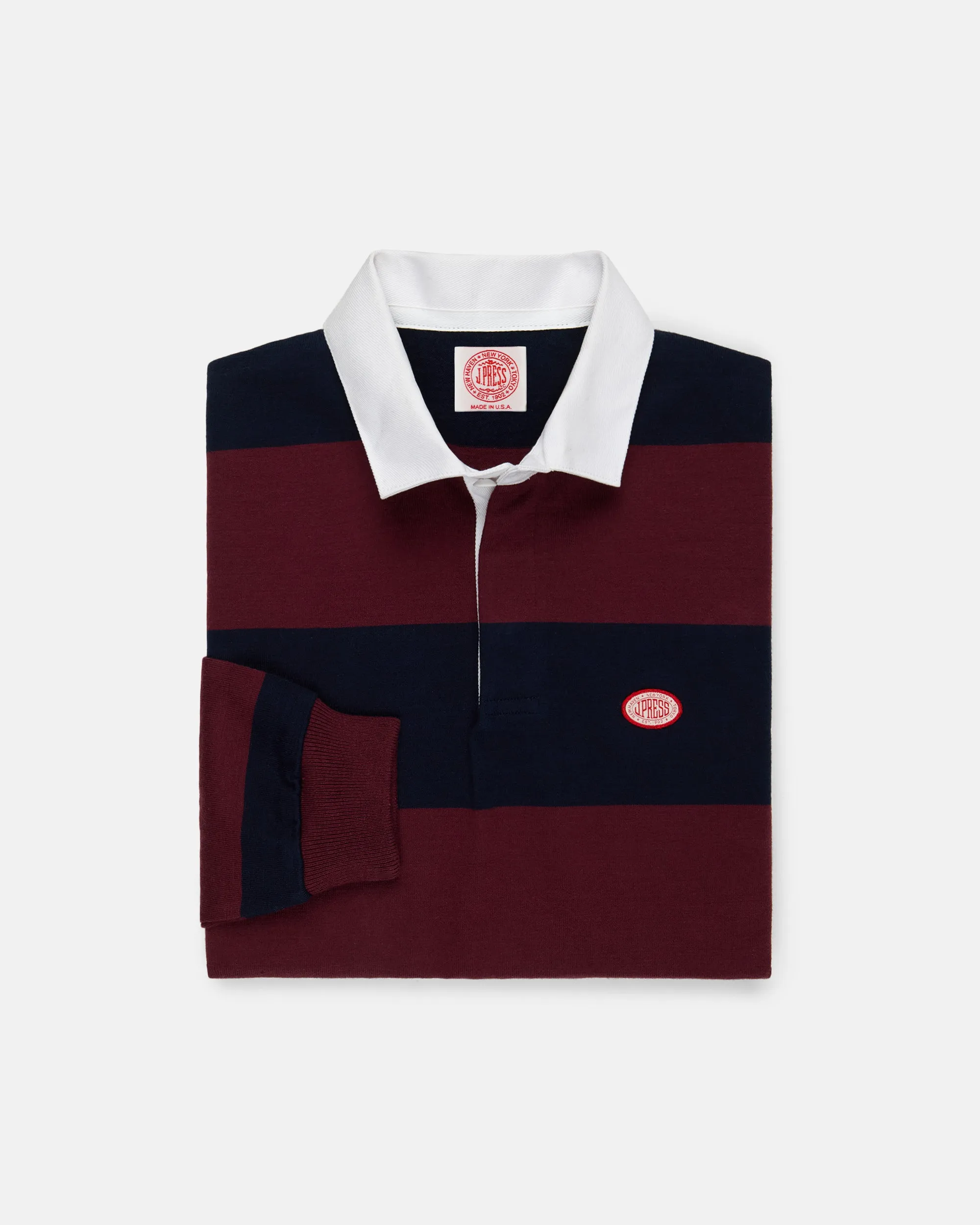 Made-in-USA Burgundy Guard Stripe J. Press Seal Cotton Rugby sold by J. Press product image thumbnail 2