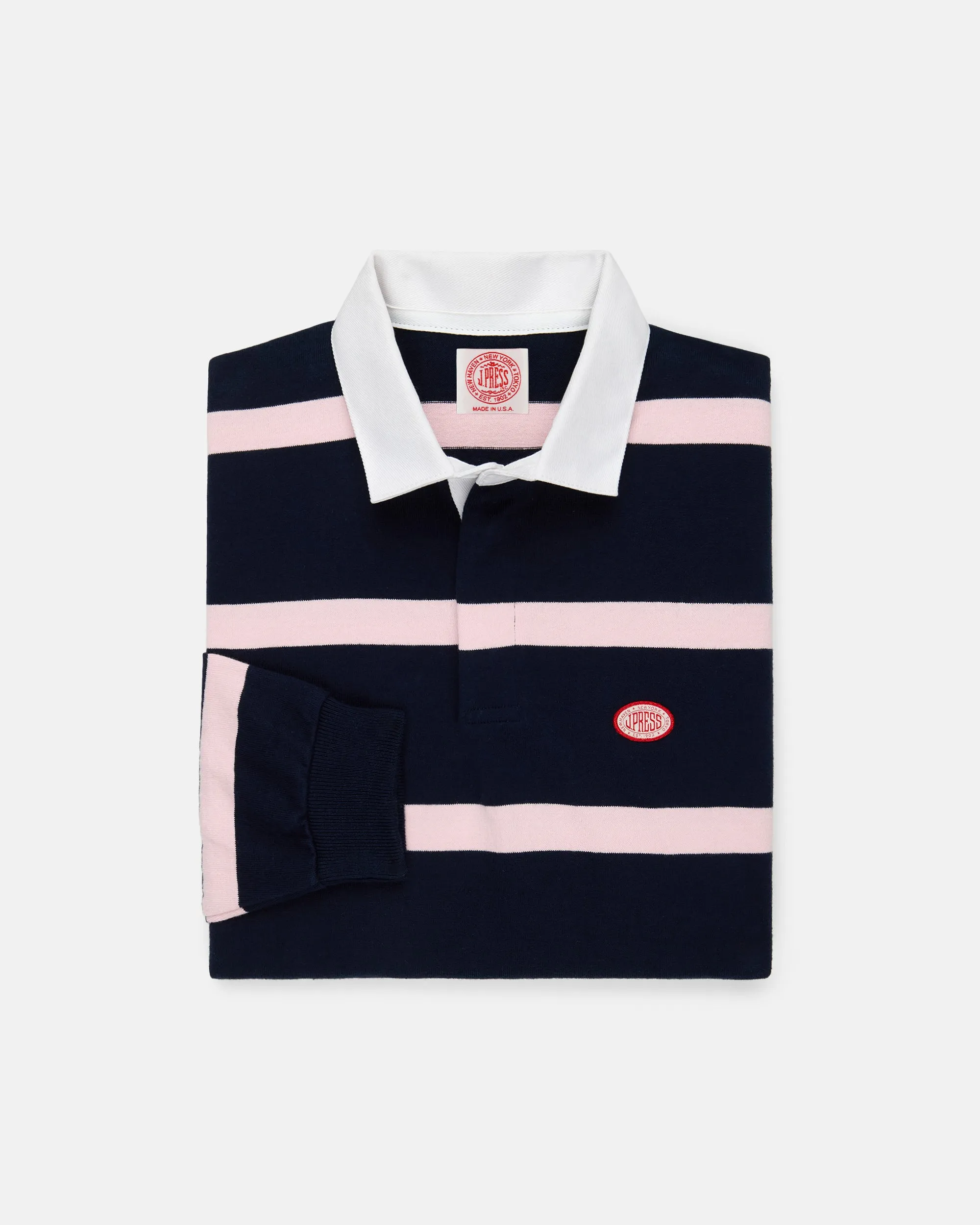 Made-in-USA Pink Bar Stripe J. Press Seal Cotton Rugby sold by J. Press product image thumbnail 2