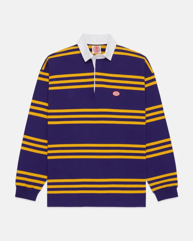 Made-in-USA Purple Triple Stripe J. Press Seal Cotton Rugby sold by J. Press