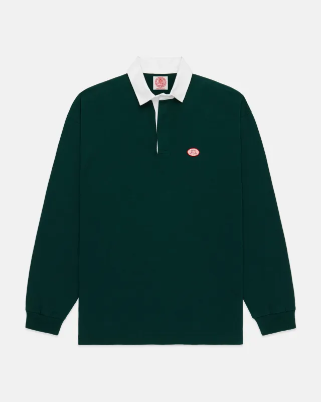 Made-in-USA Solid Hunter Green J. Press Seal Rugby Shirt sold by J. Press