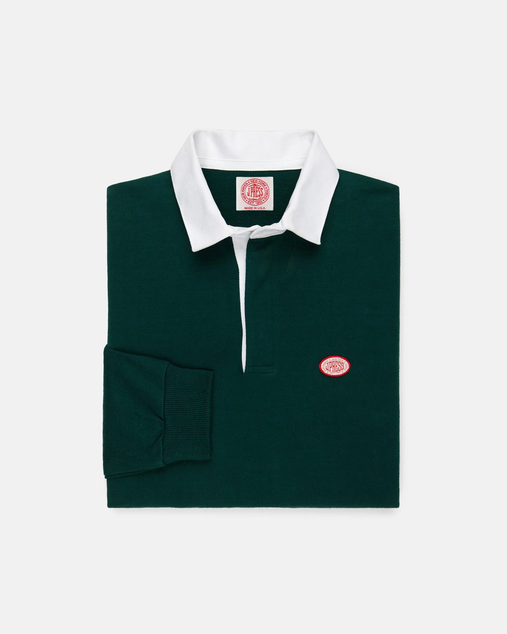 Made-in-USA Hunter Green J. Press Seal Rugby Shirt sold by J. Press product image thumbnail 2