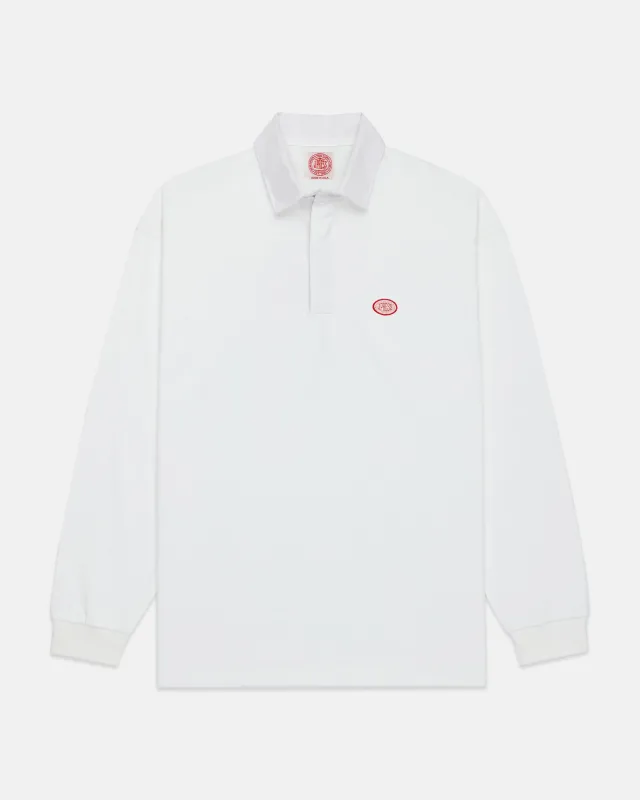 Made-in-USA Solid White J. Press Seal Rugby Shirt sold by J. Press
