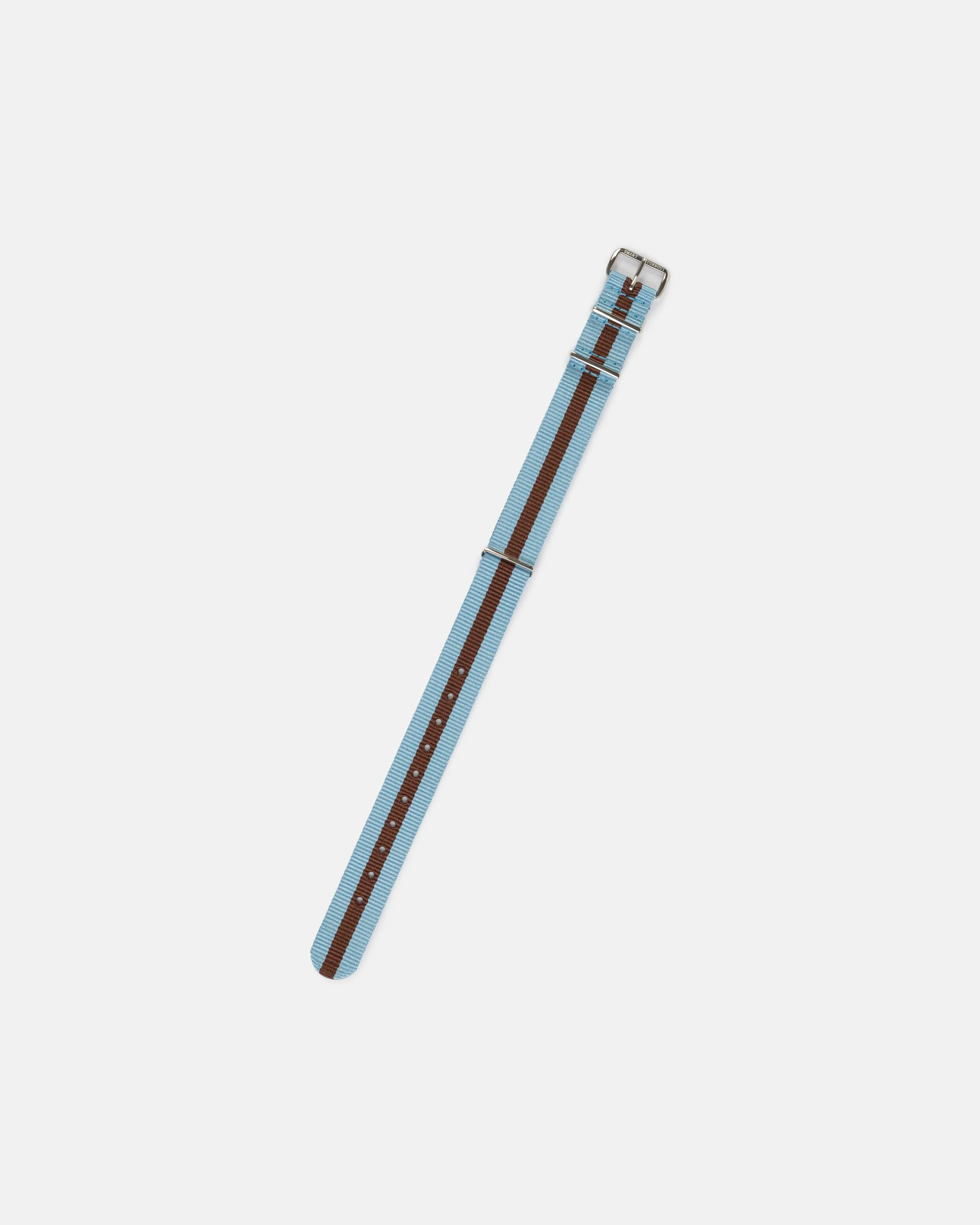 Light Blue & Brown Stripe Nylon Watch Strap sold by J. Press