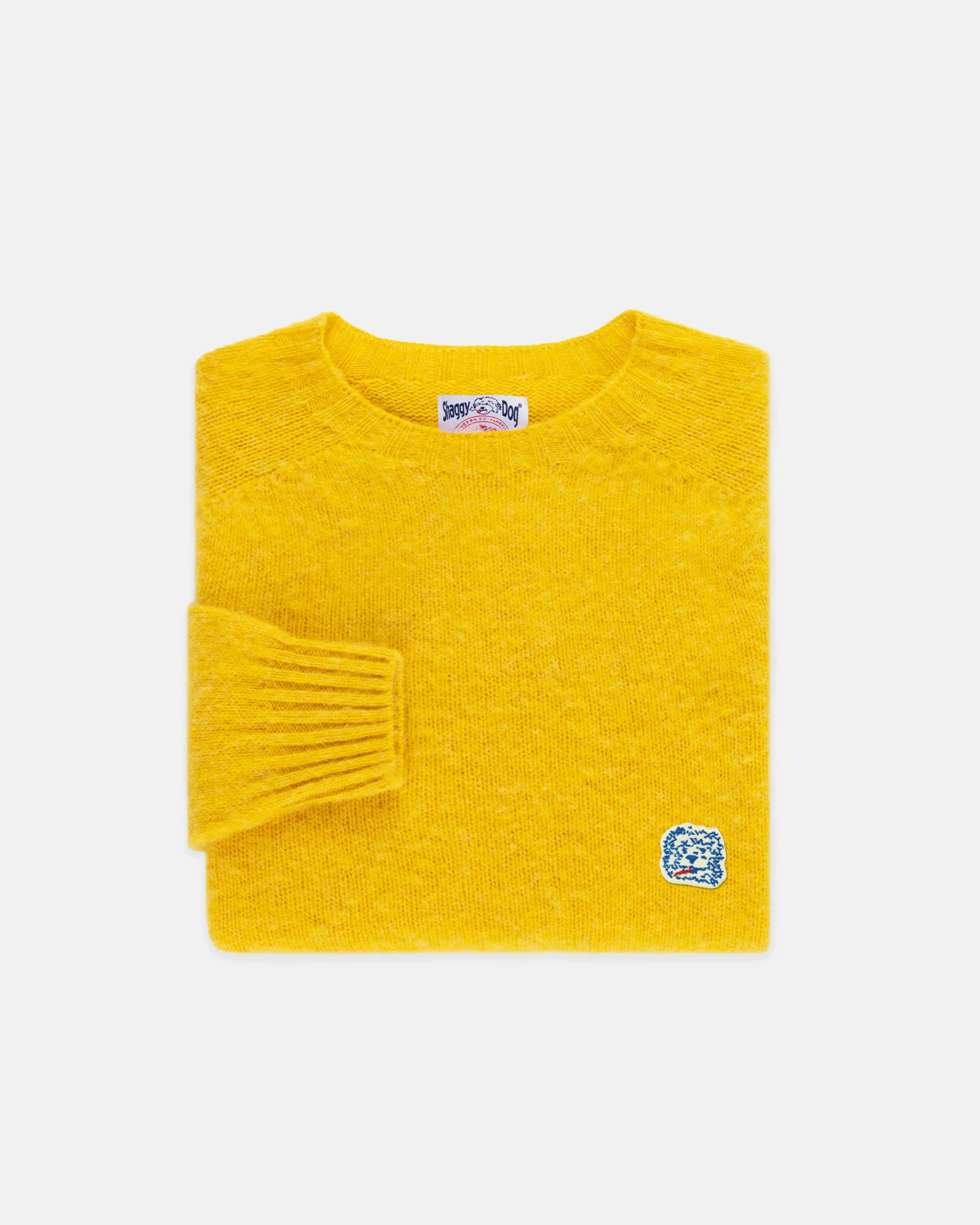 Made-in-Scotland Yellow Shaggy Dog Icon Sweater - Trim Fit sold by J. Press