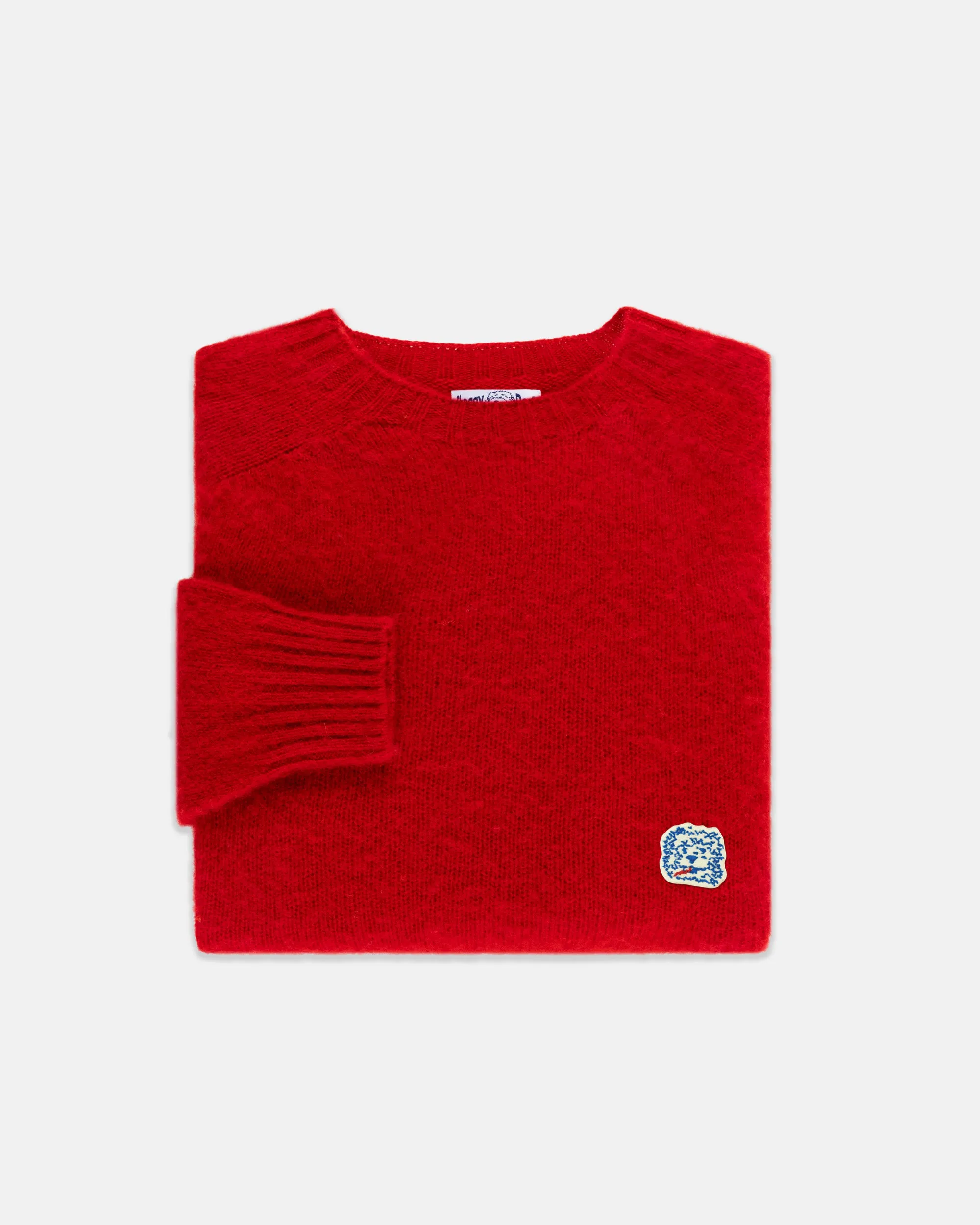 Made-in-Scotland Red Shaggy Dog Icon Sweater - Trim Fit sold by J. Press
