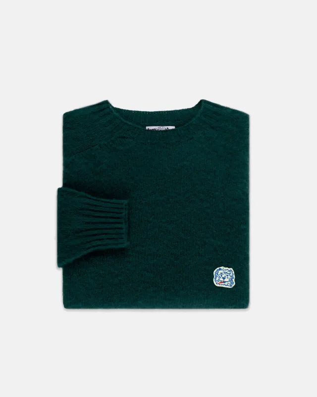 Made-in-Scotland Forest Green Shaggy Dog Icon Sweater  - Trim Fit sold by J. Press