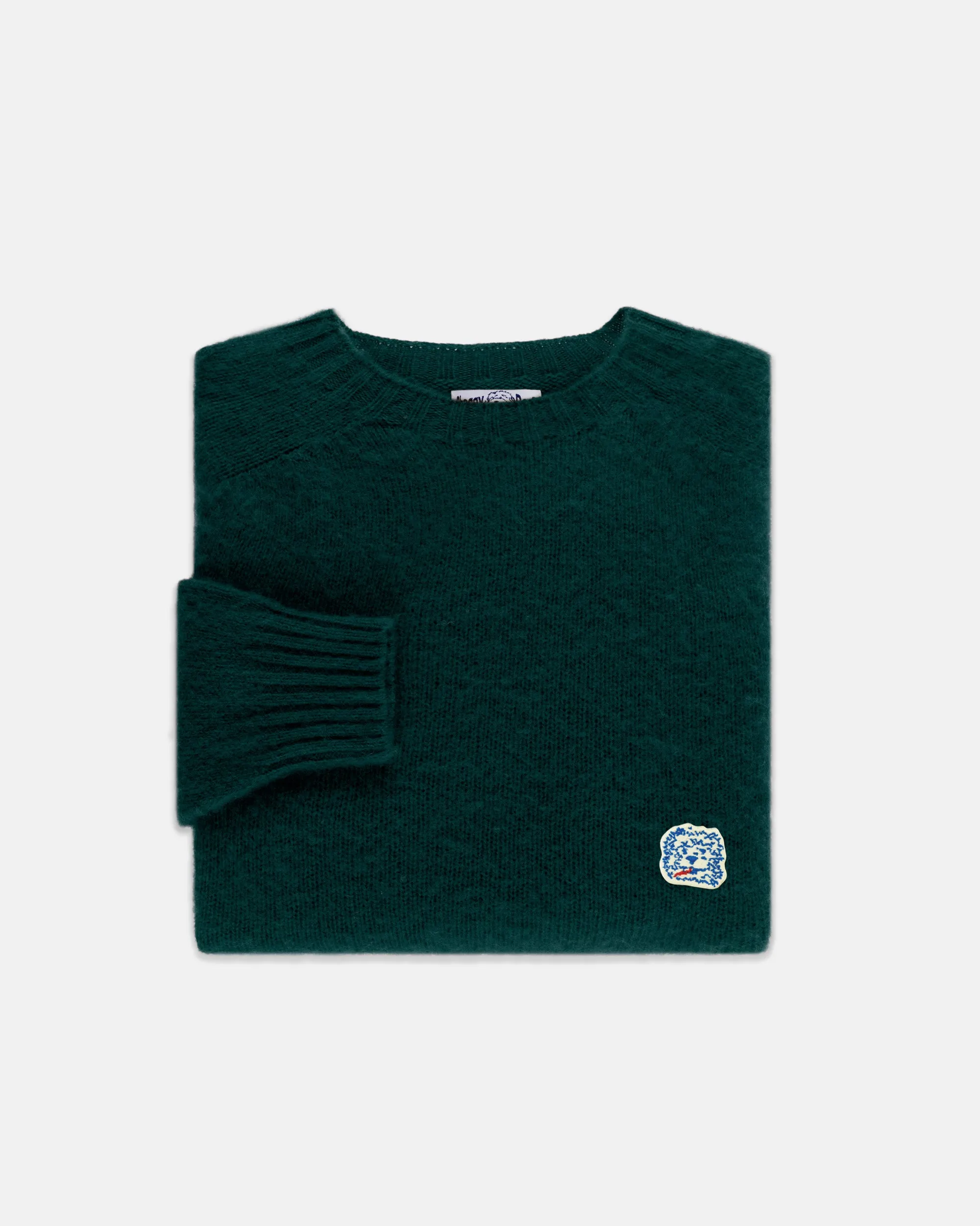 Made-in-Scotland Forest Green Shaggy Dog Icon Sweater - Trim Fit sold by J. Press