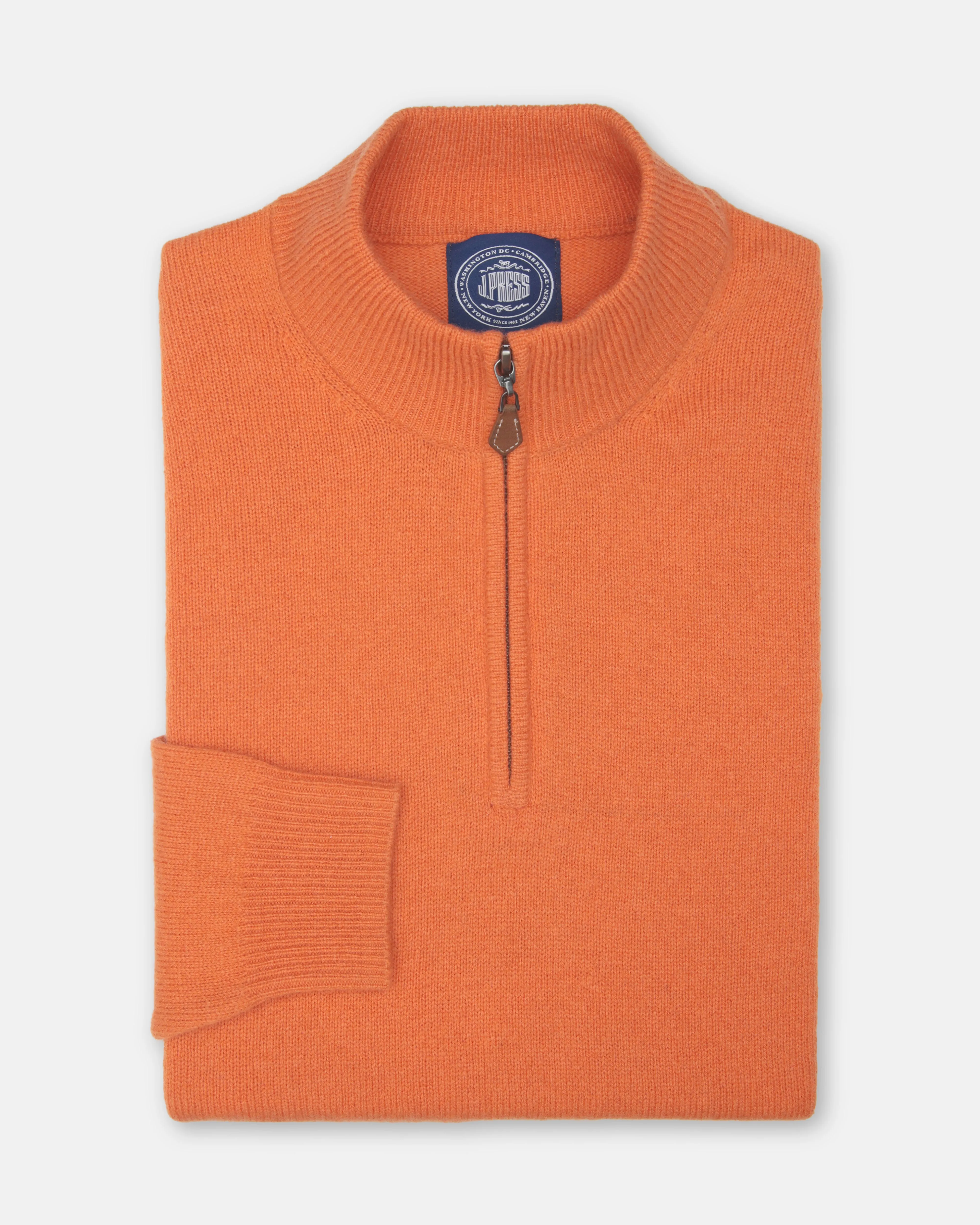 Orange Lambswool Quarter Zip-up Sweater sold by J. Press product image thumbnail 2