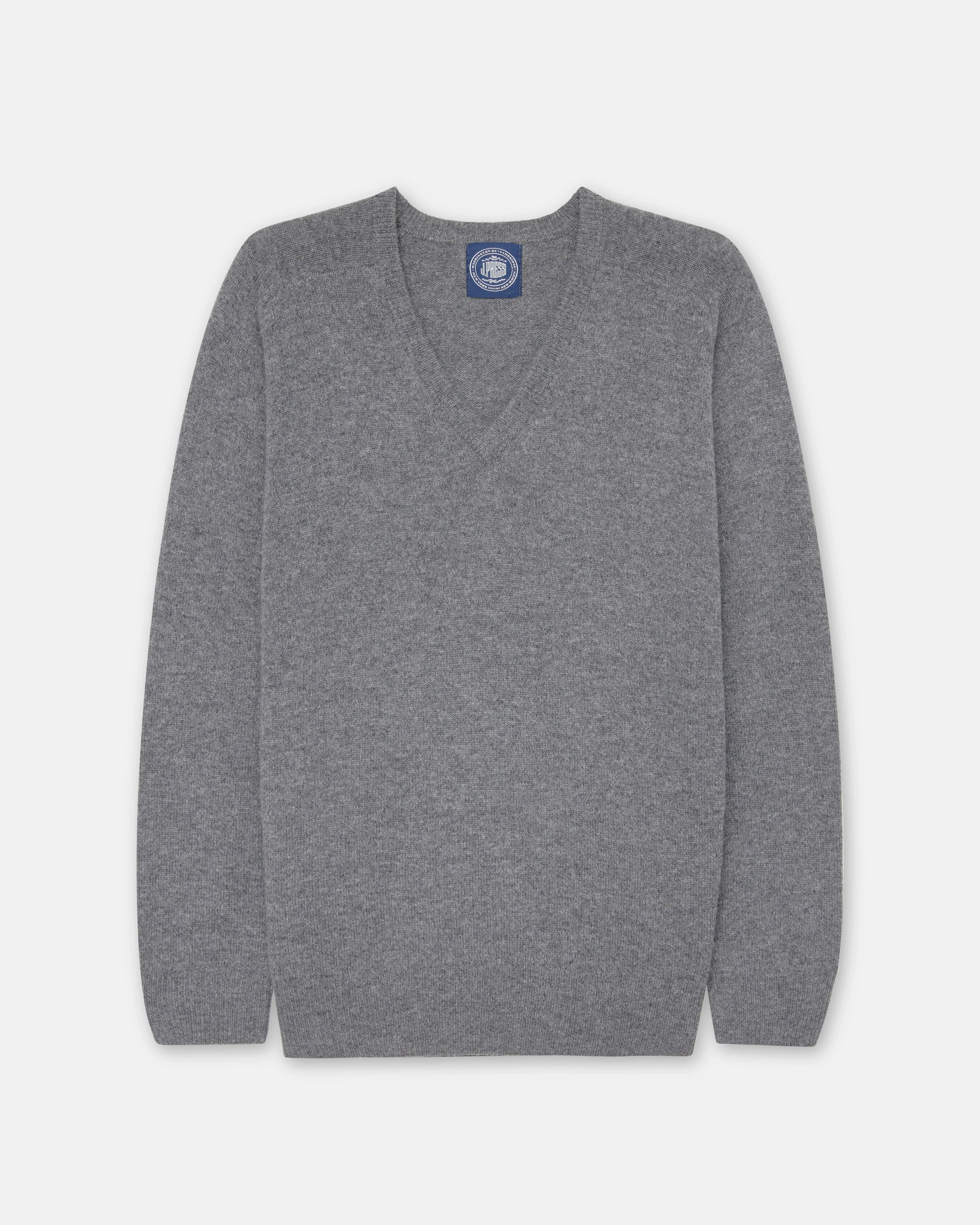 Grey Mix Lambswool V-neck Sweater sold by J. Press product image thumbnail 2