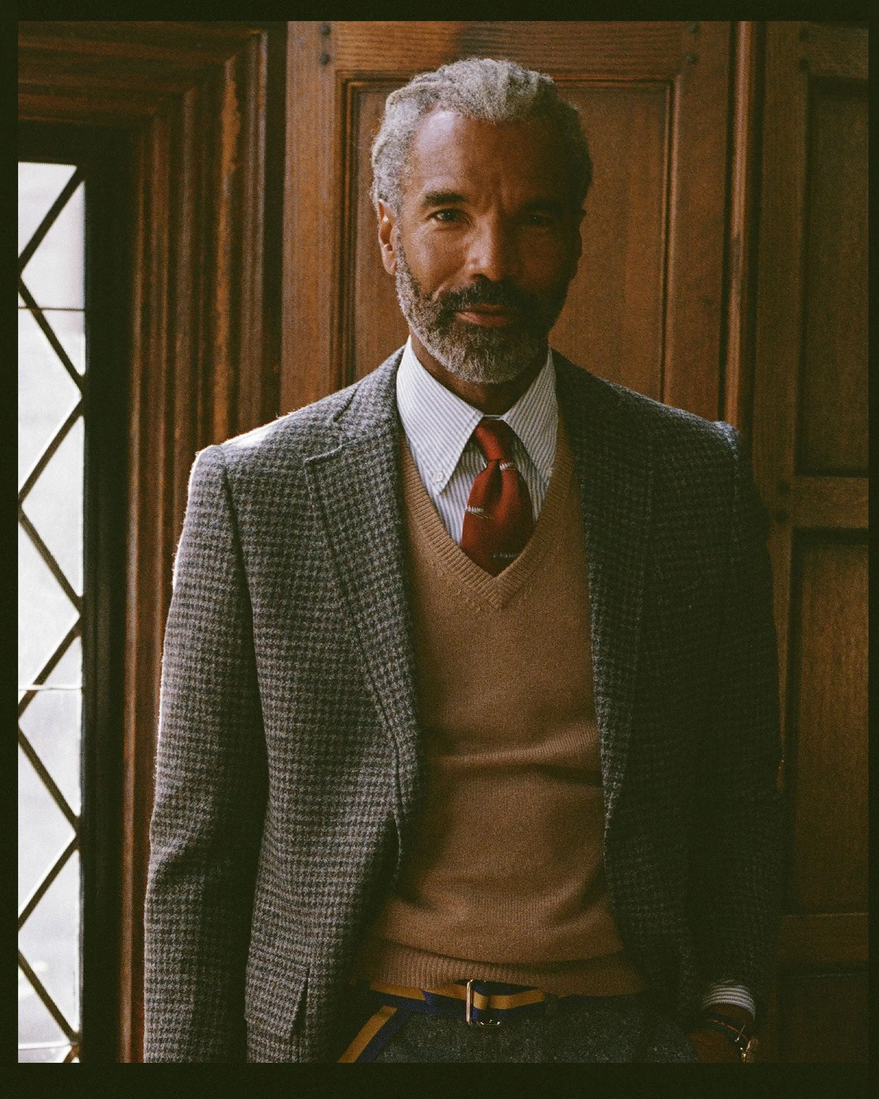 Camel Lambswool V-neck Sweater sold by J. Press product image thumbnail 3