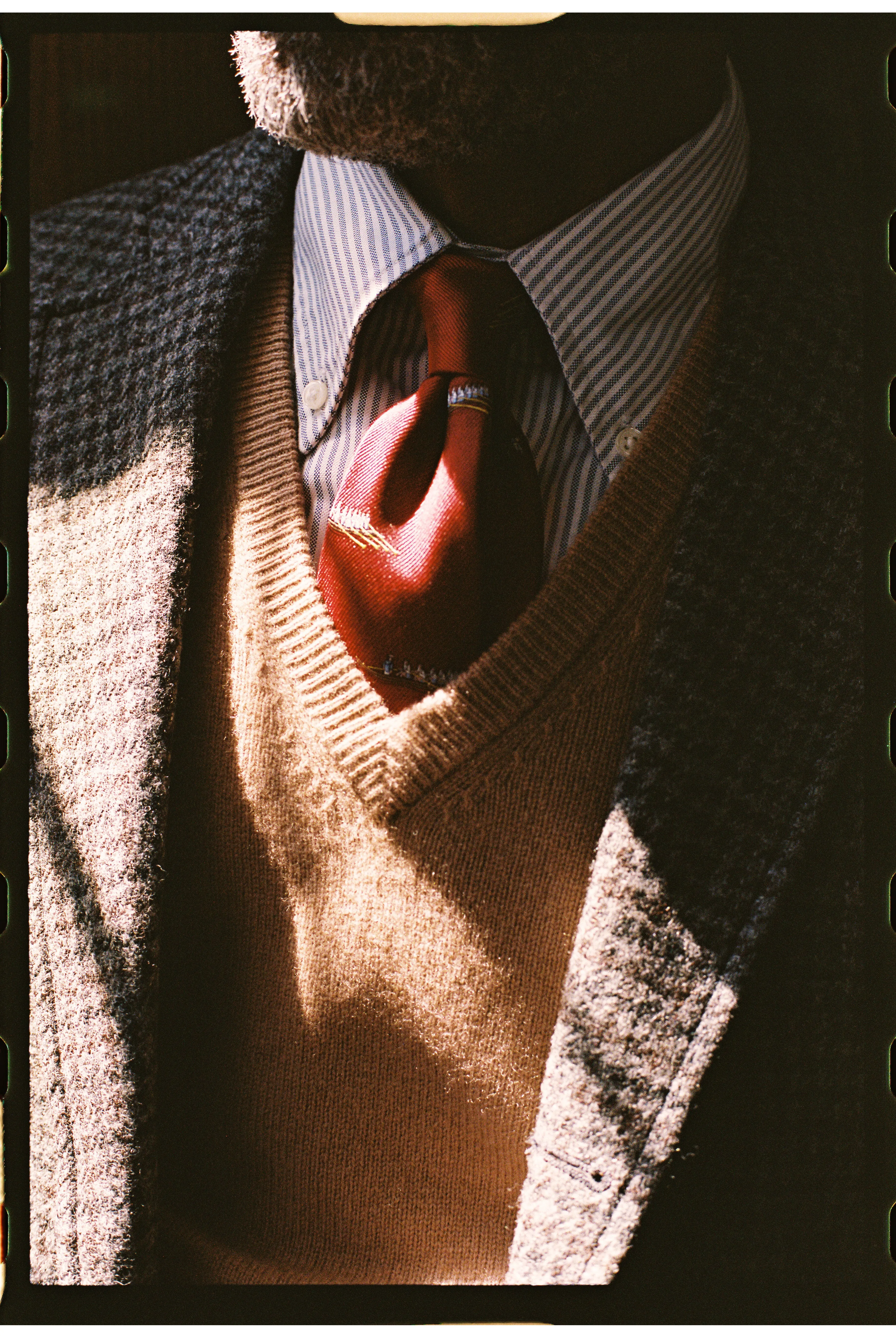 Camel Lambswool V-neck Sweater sold by J. Press product image thumbnail 5
