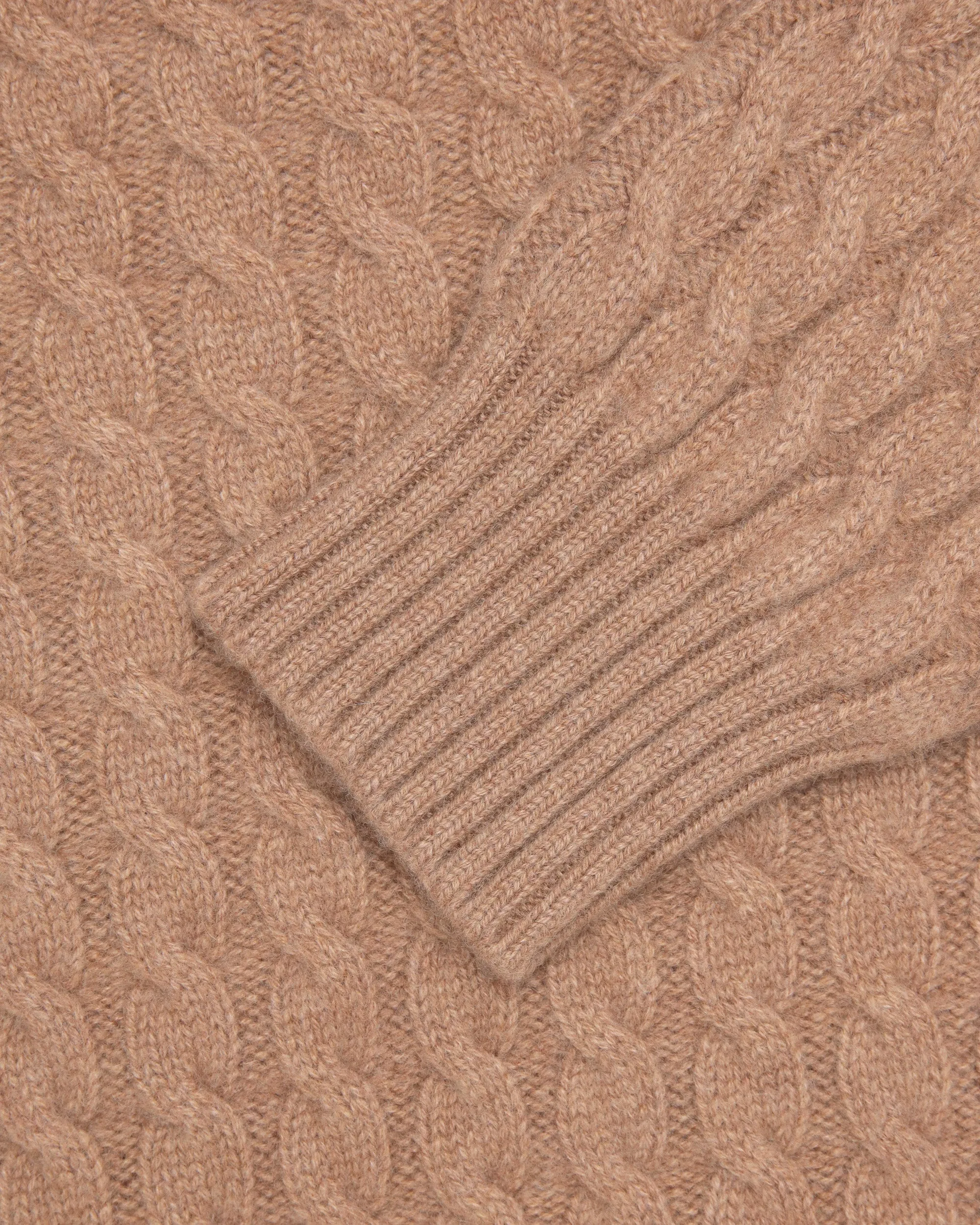 Made-in-Scotland Fawn Cable Knit Cashmere Sweater sold by J. Press product image thumbnail 3