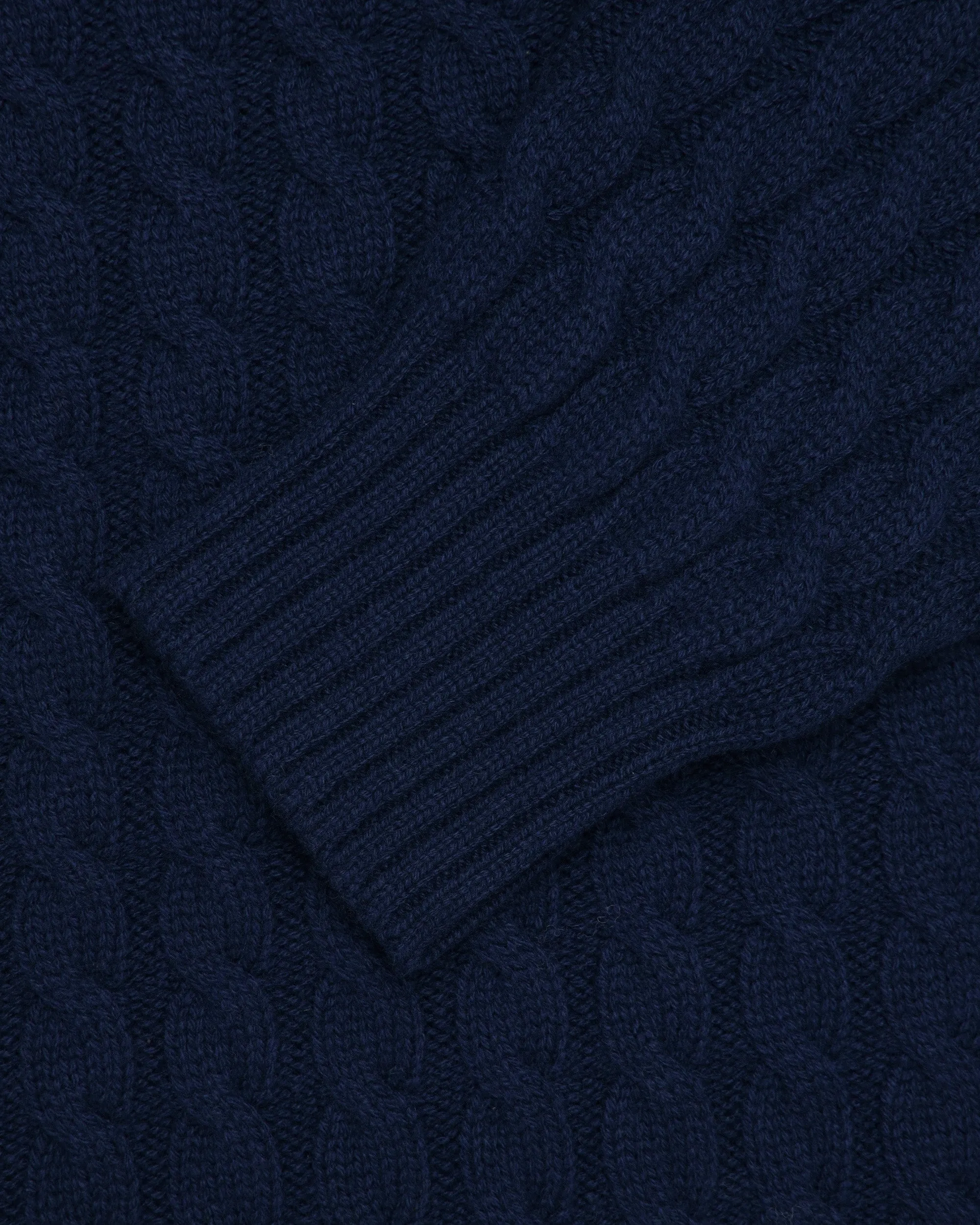 Made-in-Scotland Navy Cable Knit Cashmere Sweater sold by J. Press product image thumbnail 5