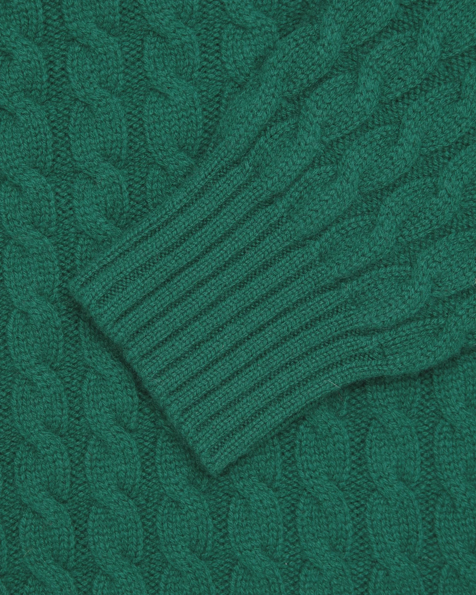 Made-in-Scotland Green Cable Knit Cashmere Sweater sold by J. Press product image thumbnail 5