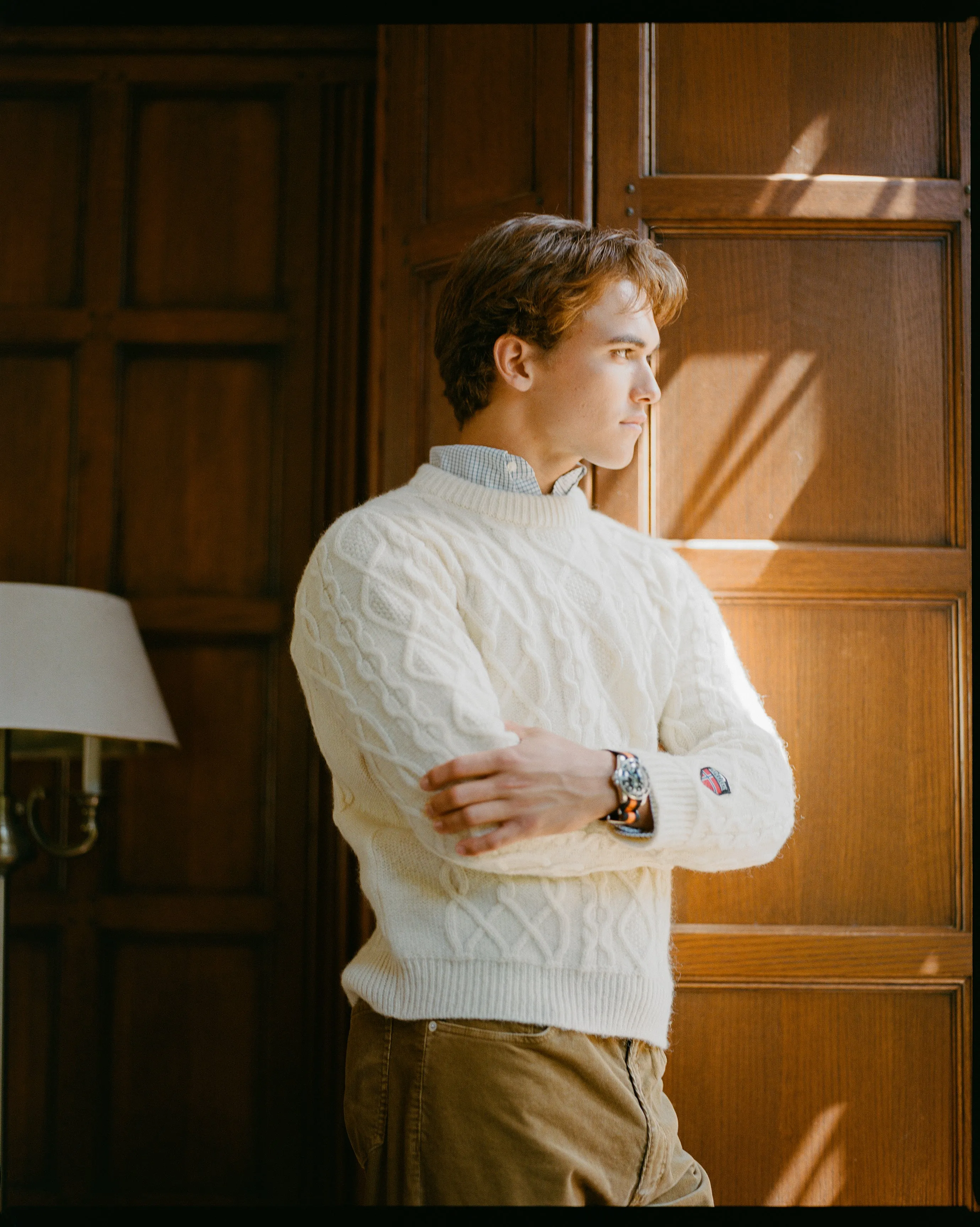 Made-in-Norway Cream Aran Knit Sweater sold by J. Press product image thumbnail 3