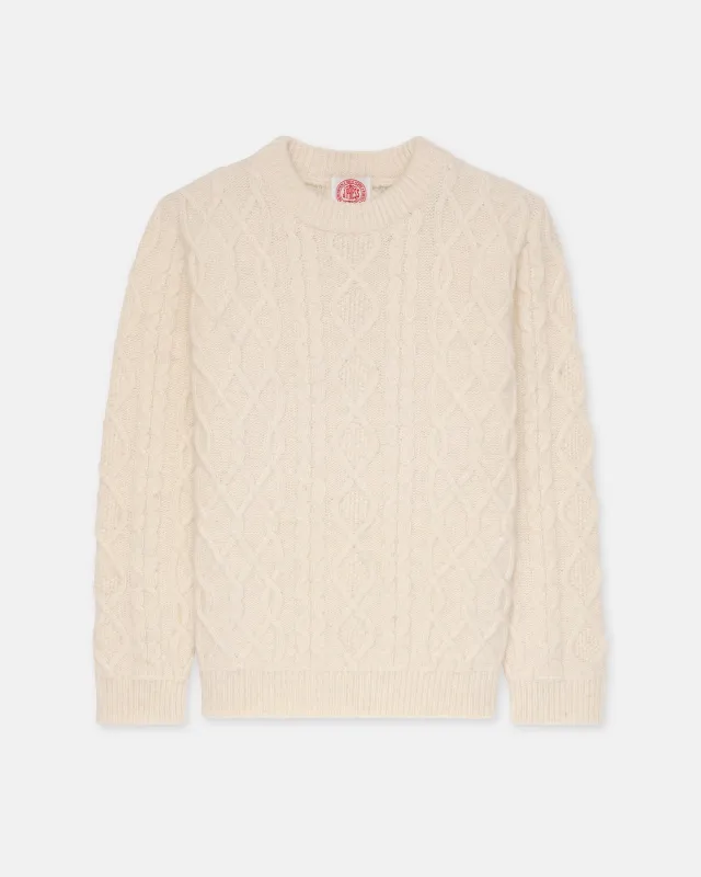 Made-in-Norway Cream Aran Knit Sweater sold by J. Press