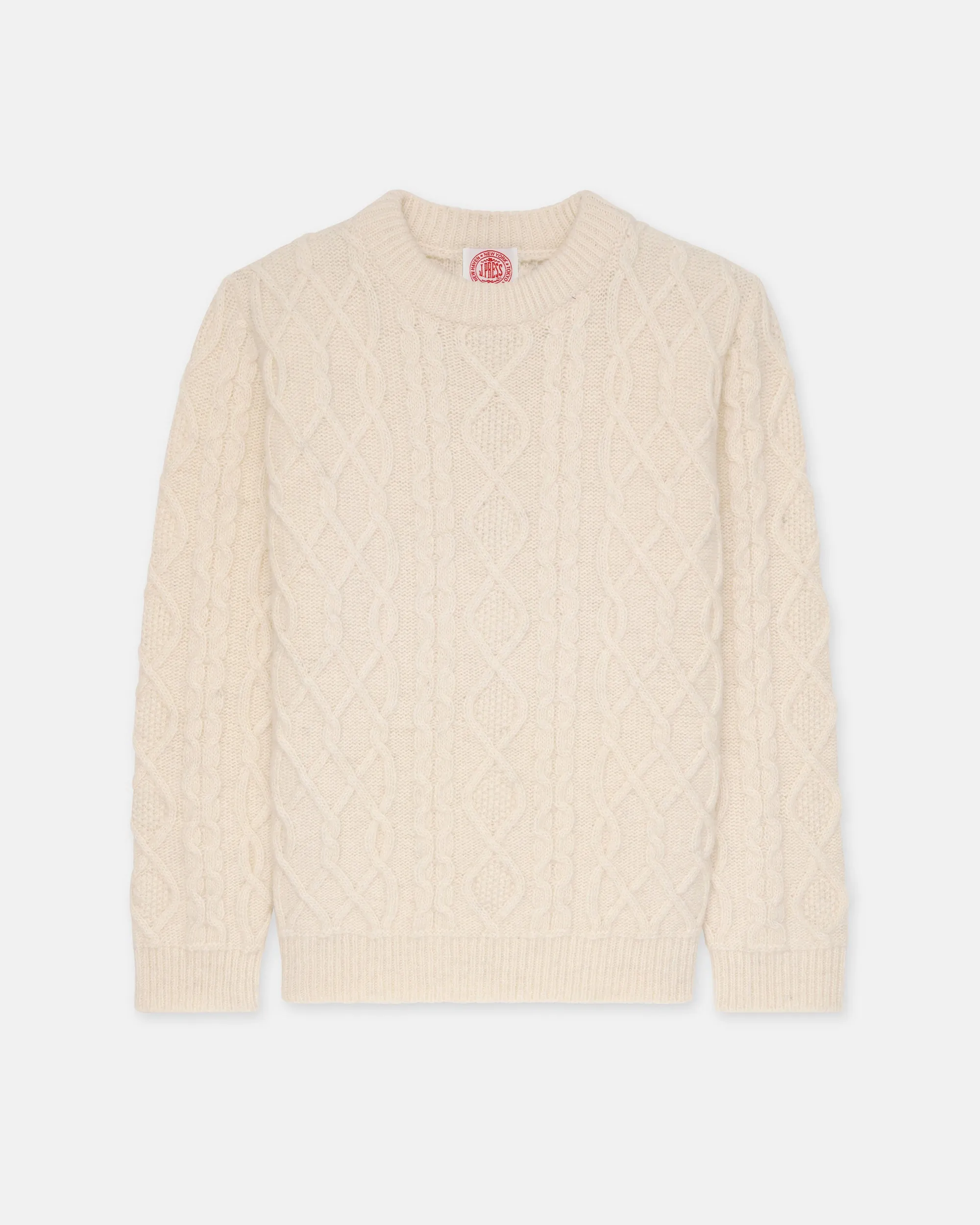 Made-in-Norway Cream Aran Knit Sweater sold by J. Press