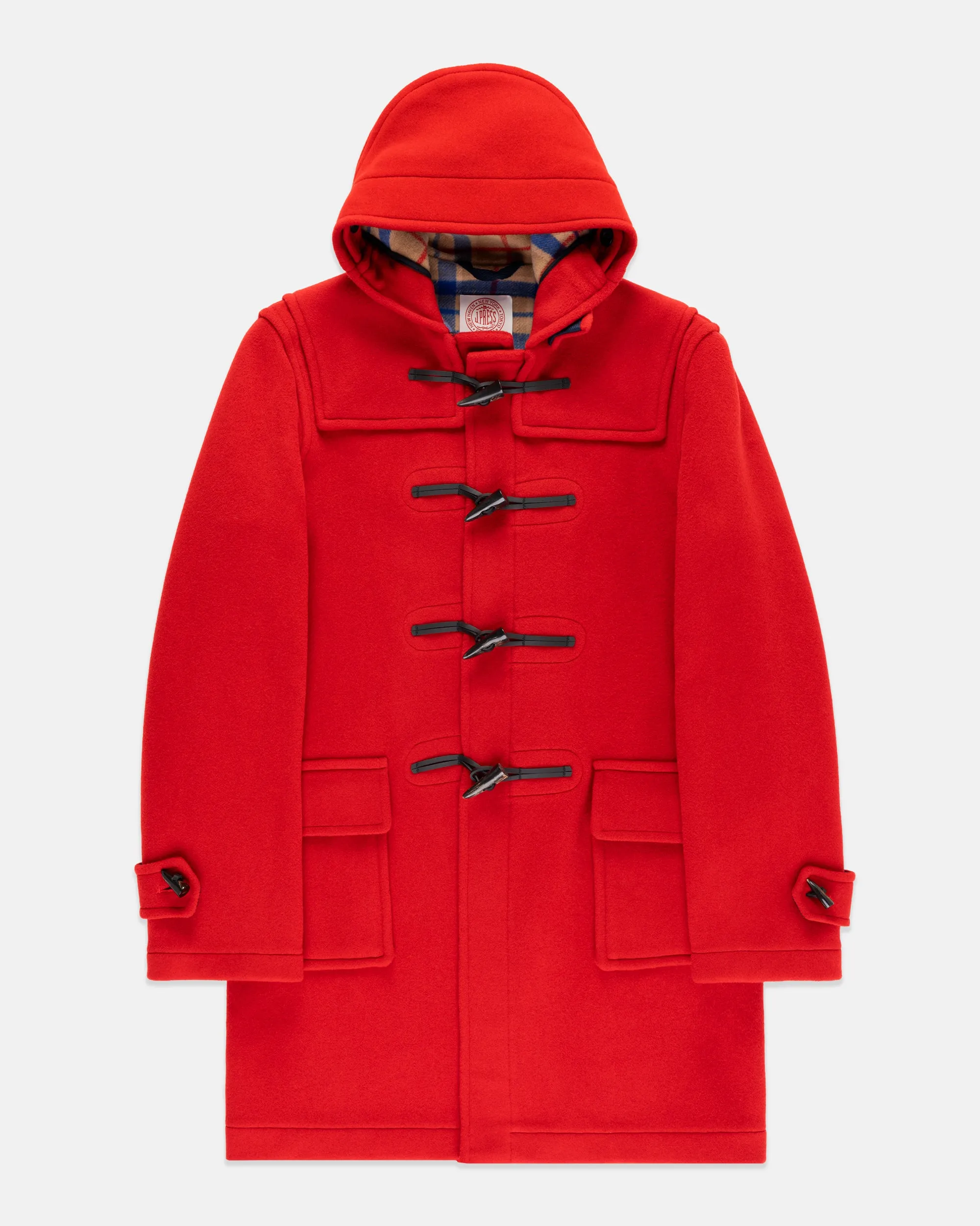 Made-in-England Scarlet Classic Morris Duffle Coat sold by J. Press