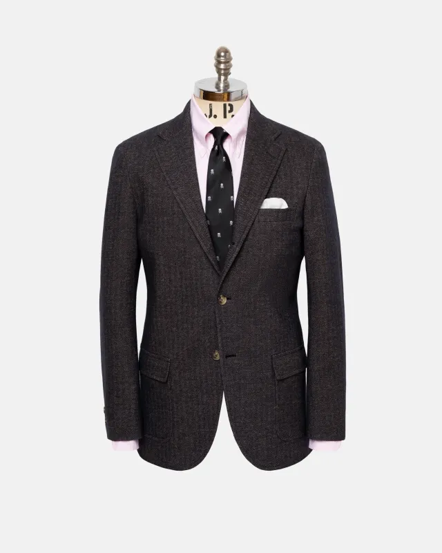 Brown Herringbone Knit Sport Coat sold by J. Press