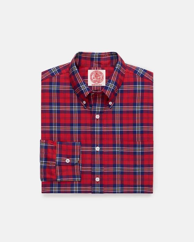 Made-in-USA Red Ground Tartan Flannel Sport Shirt - Classic Fit sold by J. Press