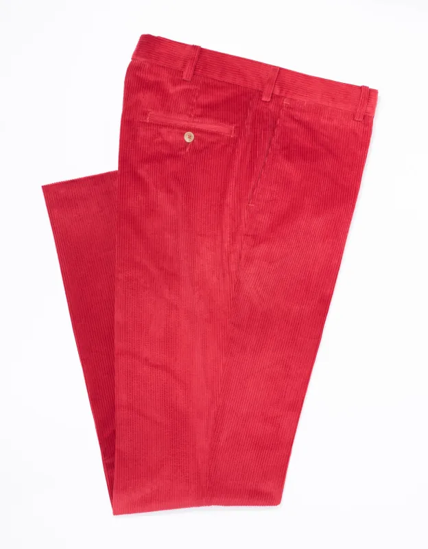 Made-in-USA Red Wide Wale British Corduroy Pant sold by J. Press