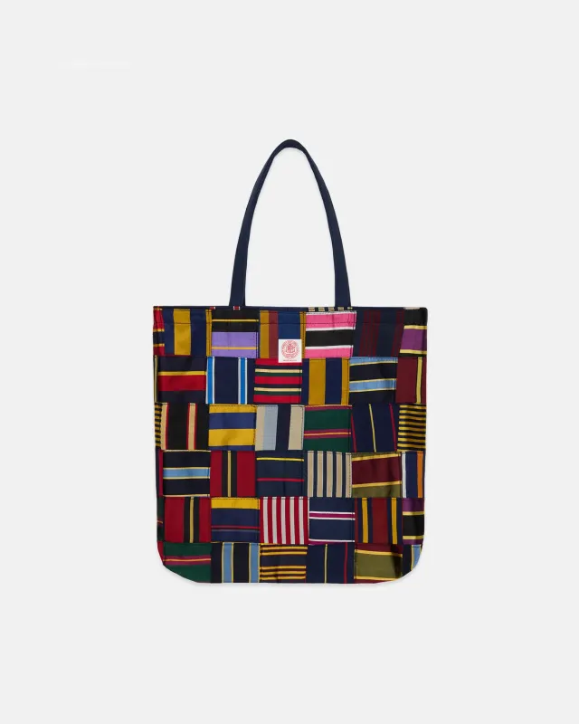 Made-in-USA Patchwork Silk Repp Tote Bag made by J. Press