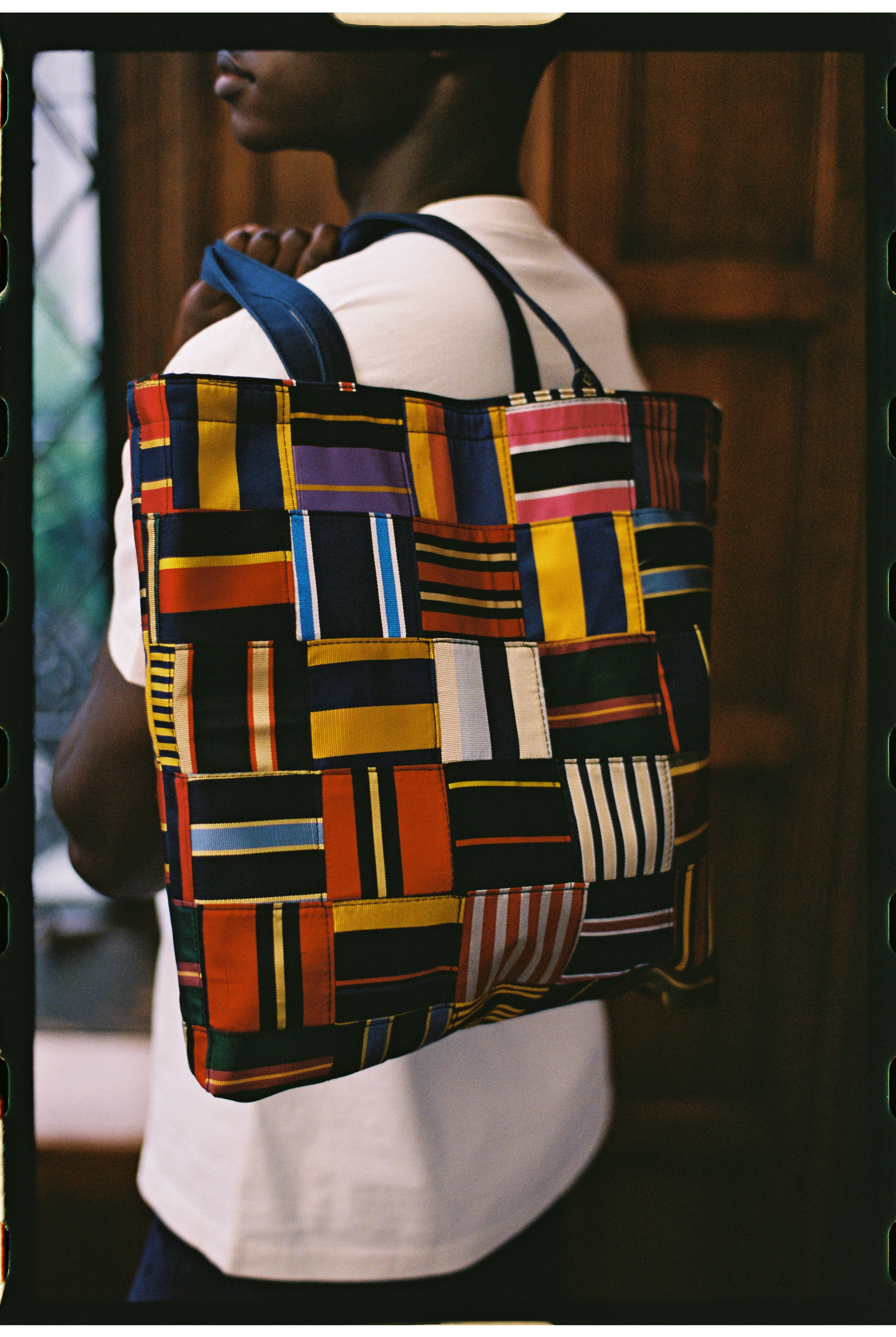 Made-in-USA Patchwork Silk Repp Tote Bag sold by J. Press product image thumbnail 3